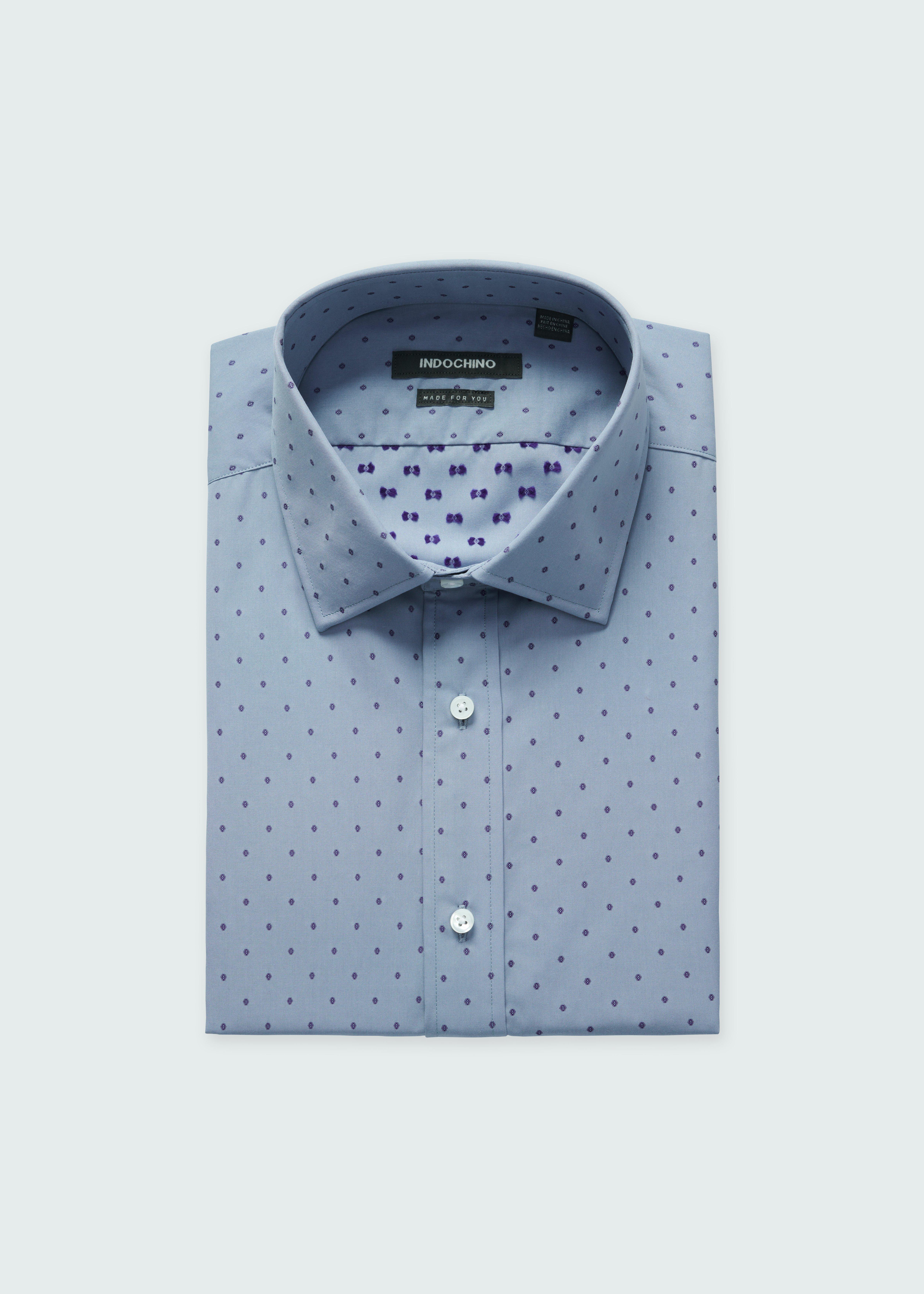 Men's Dress Shirts - Hyde Dobby Blue Shirt | INDOCHINO