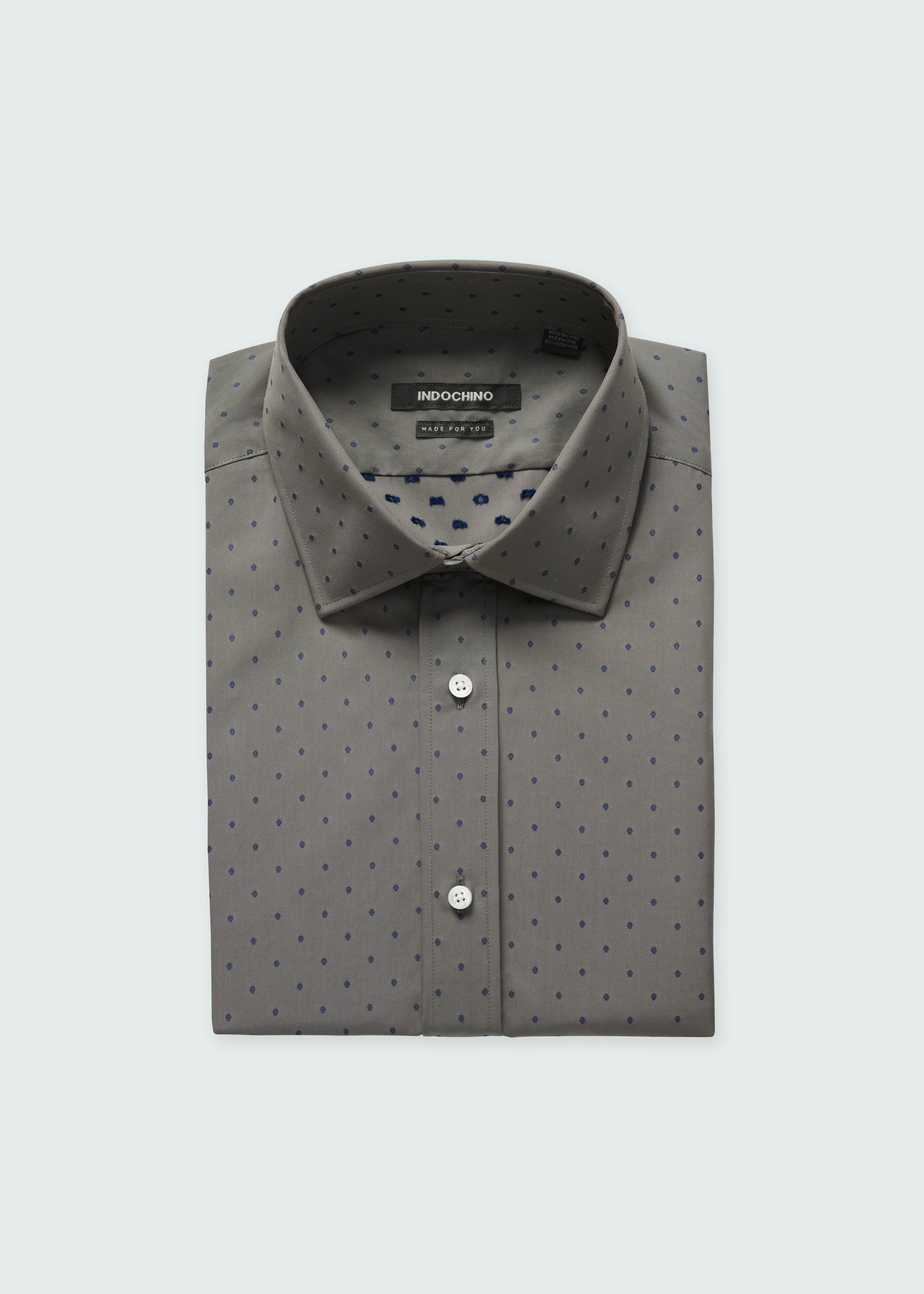 Indochino Men's Custom Hyde Dobby Gray Shirt