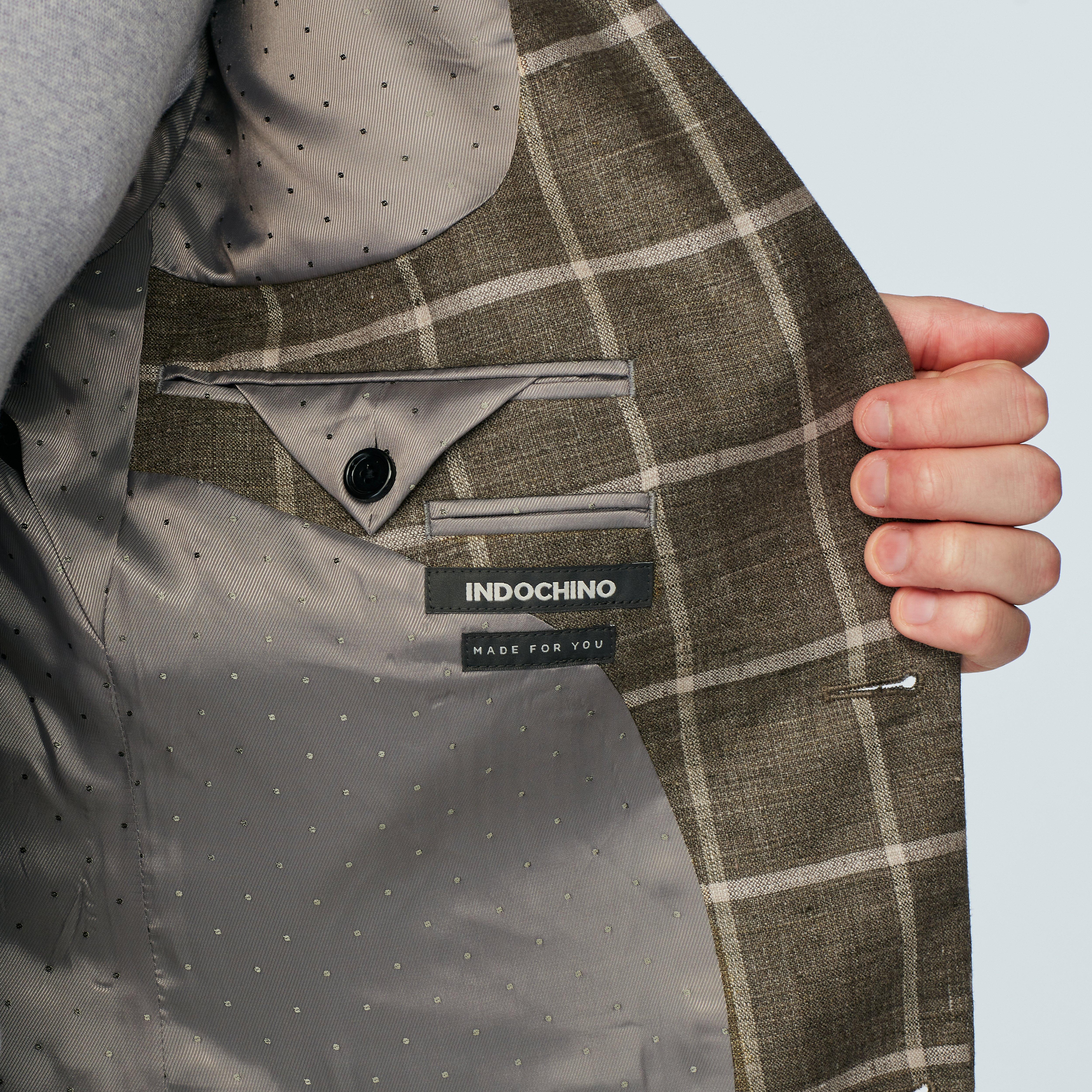 Product thumbnail 3 Olive blazer - Checked Design from Italian Indochino Collection