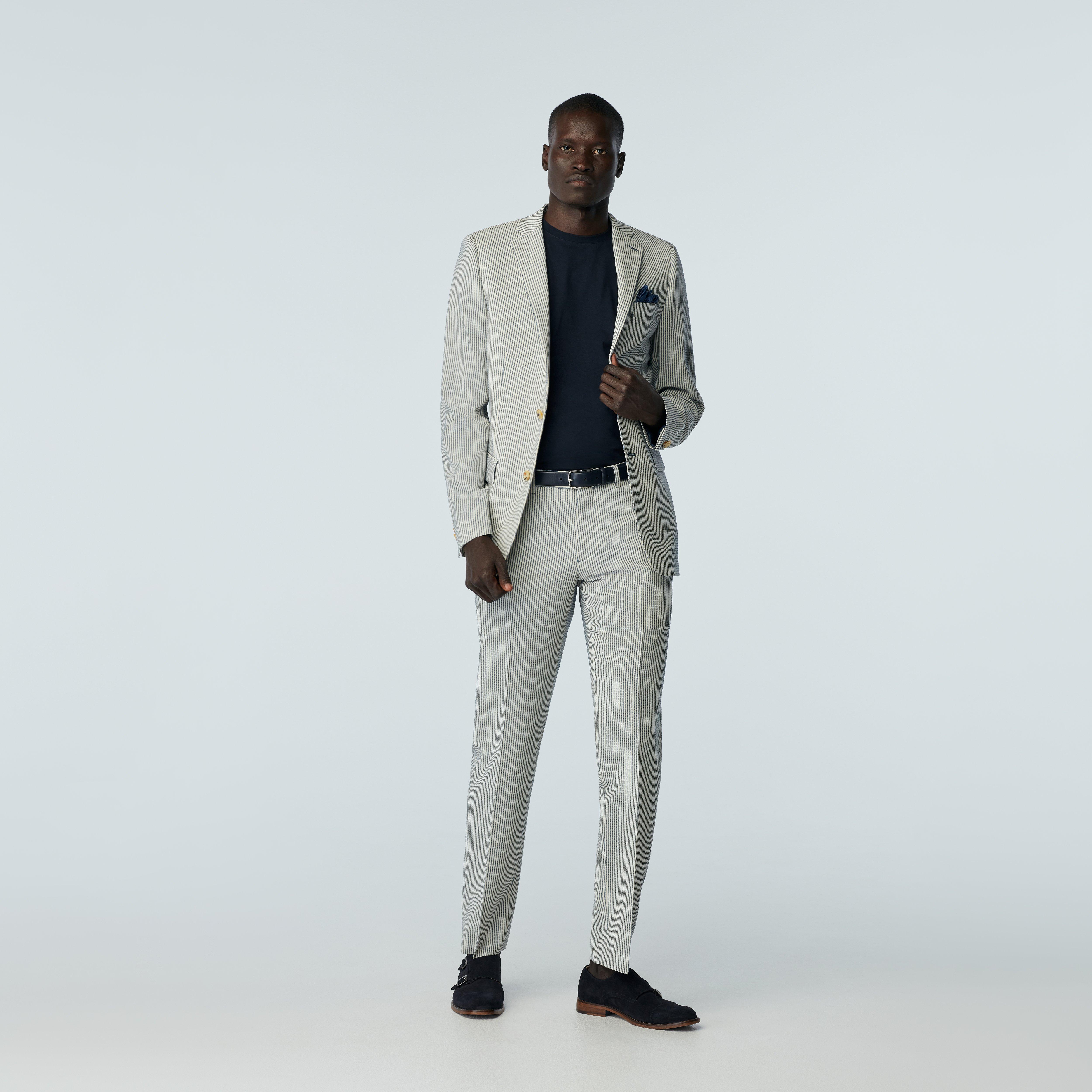 Custom Suits Made For You - Loddon Stripe Blue Suit | INDOCHINO