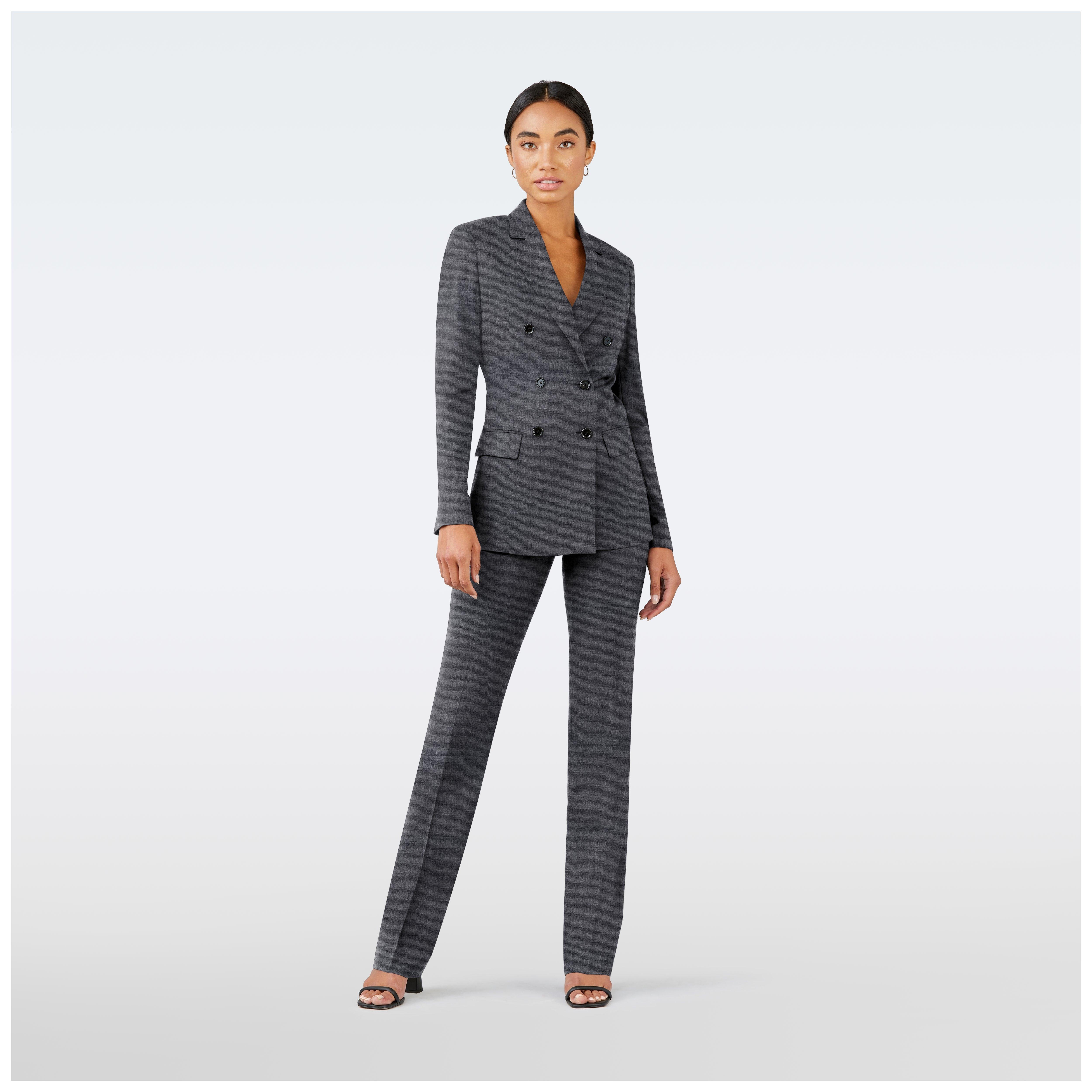 grey dress suit womens Indochino Women's Custom Hemsworth Gray light grey suit combinations woman