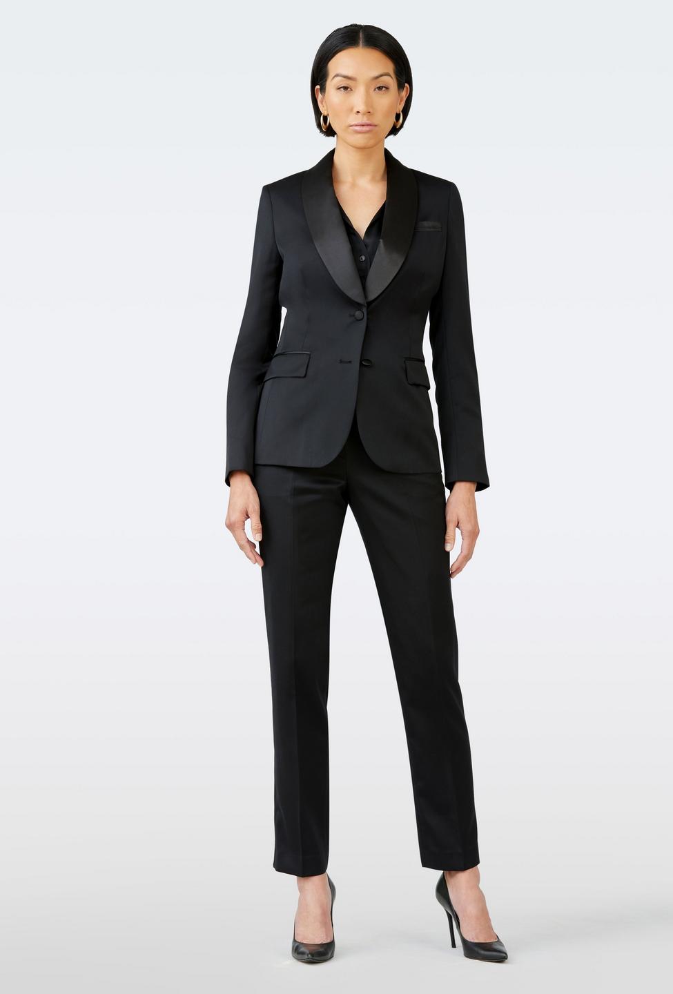 Black suit women - Hampton Solid Design from Tuxedo Indochino Collection