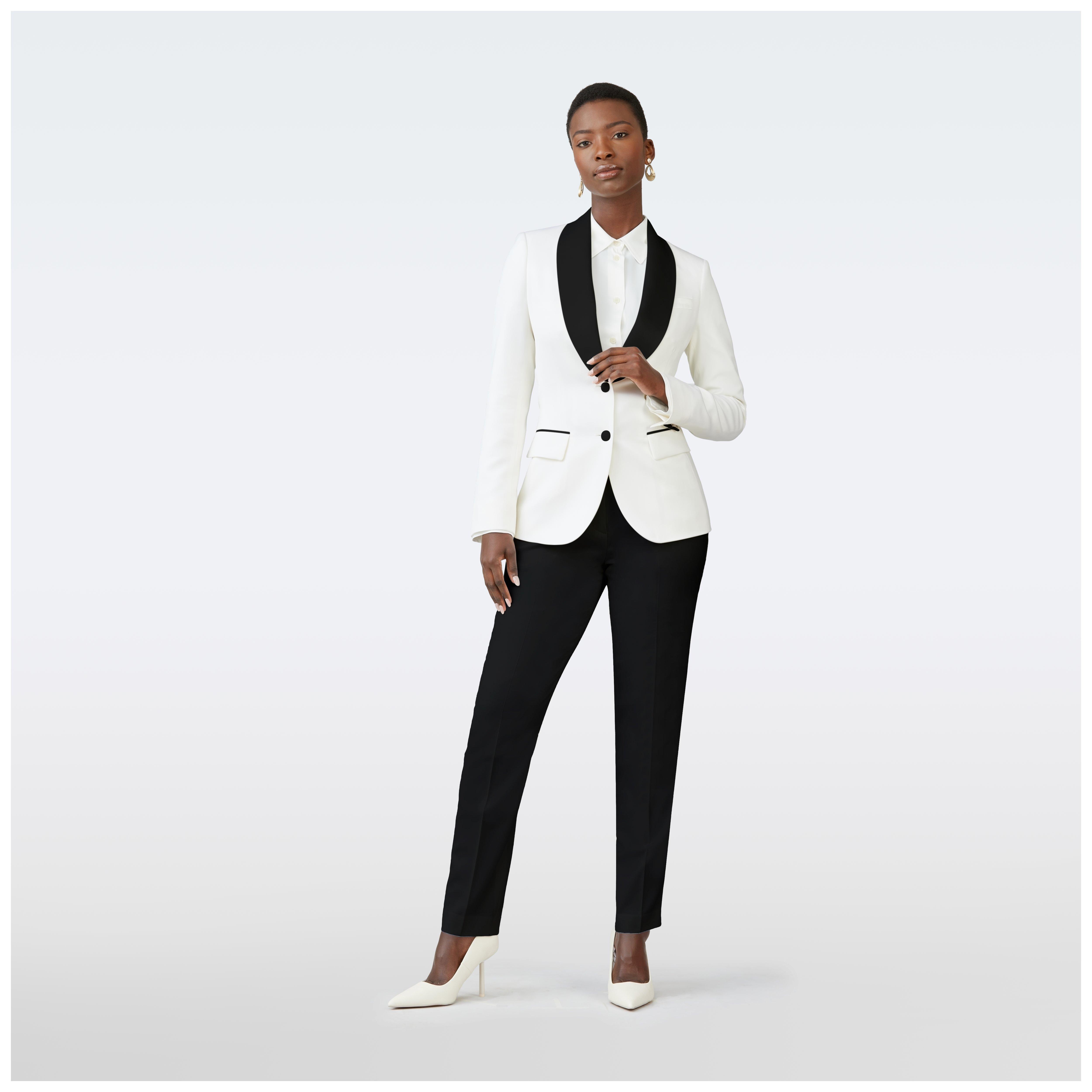 Womens ivory tuxedo outlet jacket