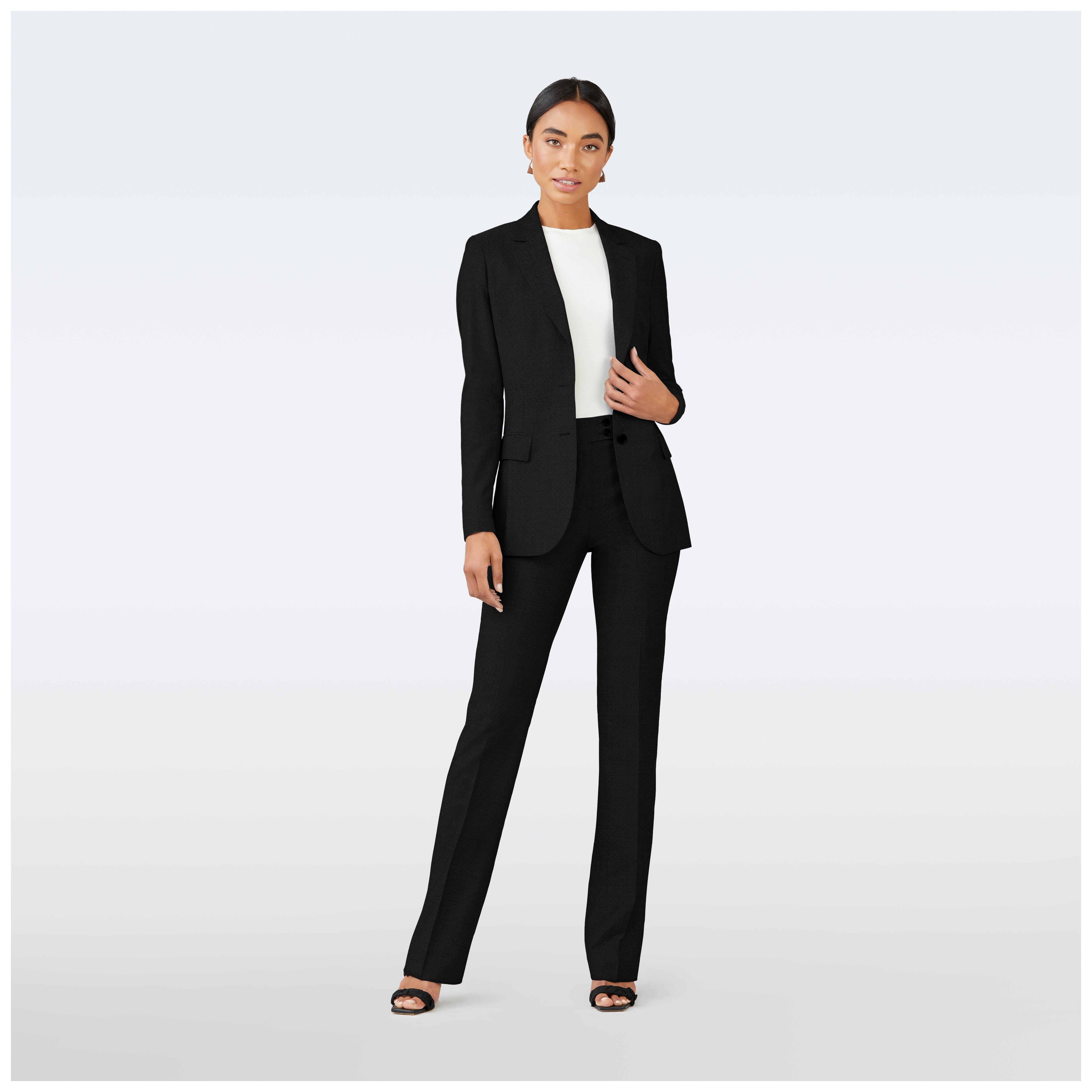 black dress suit women Indochino Women's Custom Highworth womens black suit
