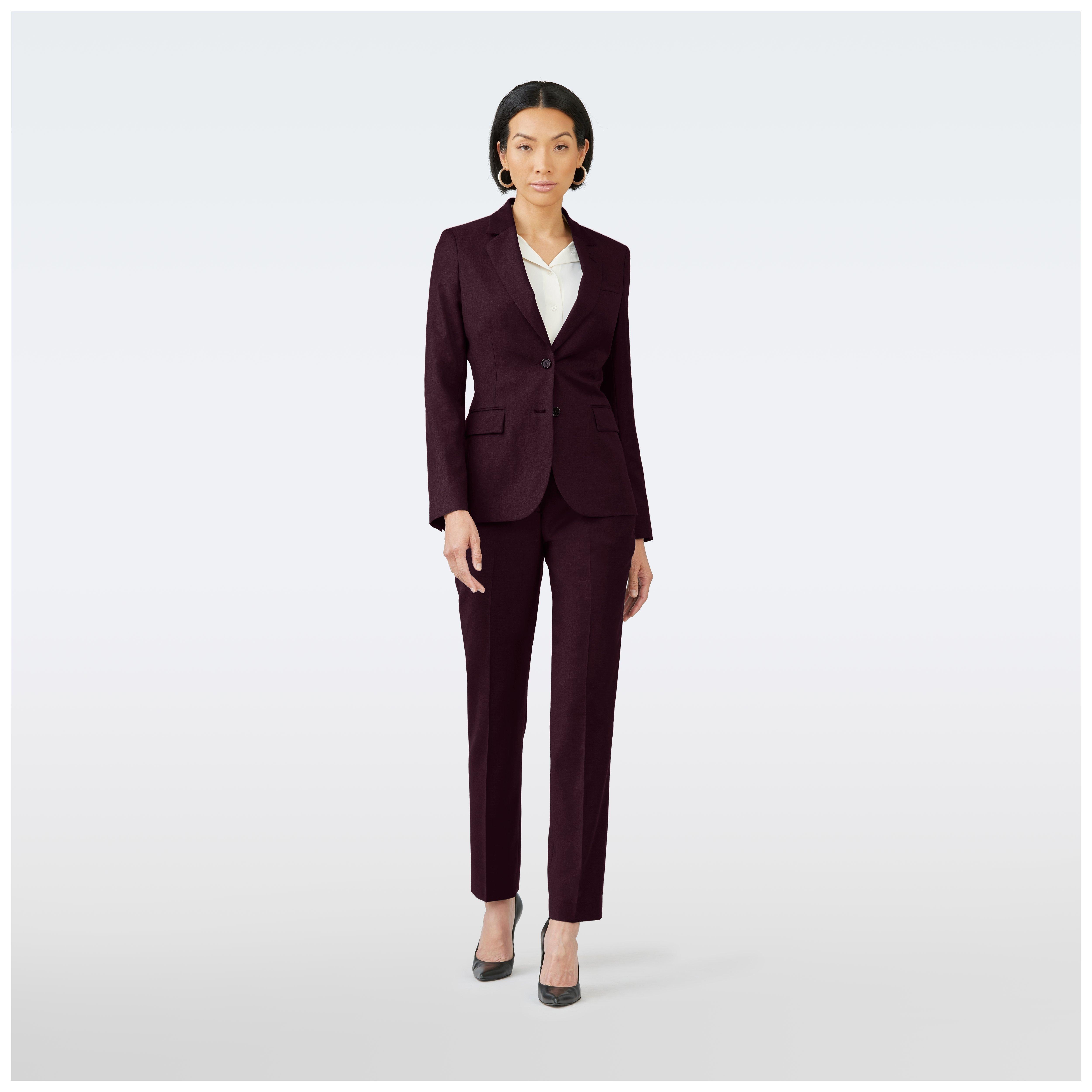 Burgundy womens outlet suit