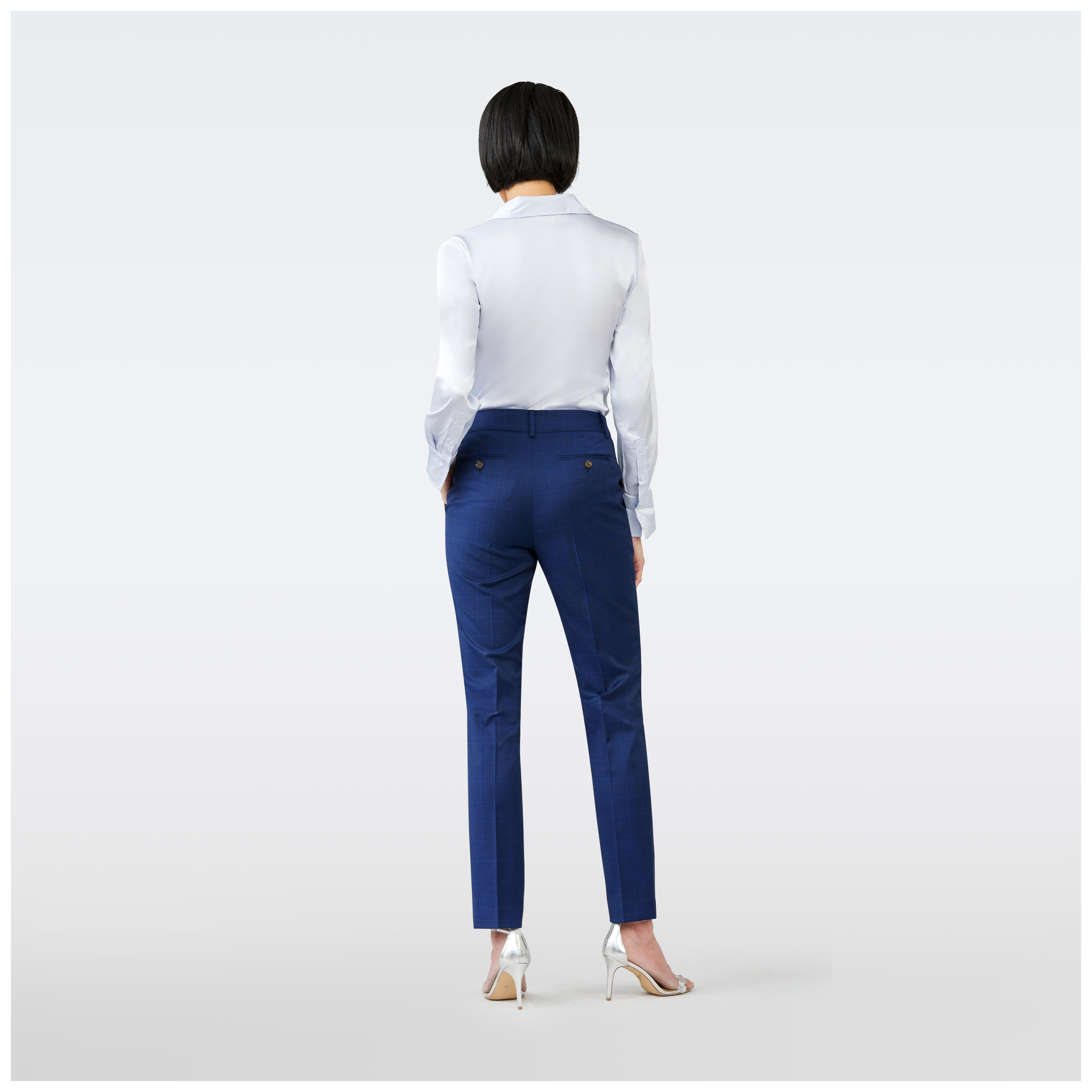 Product thumbnail 2 Blue pants women - Hemsworth Plaid Design from Premium Indochino Collection
