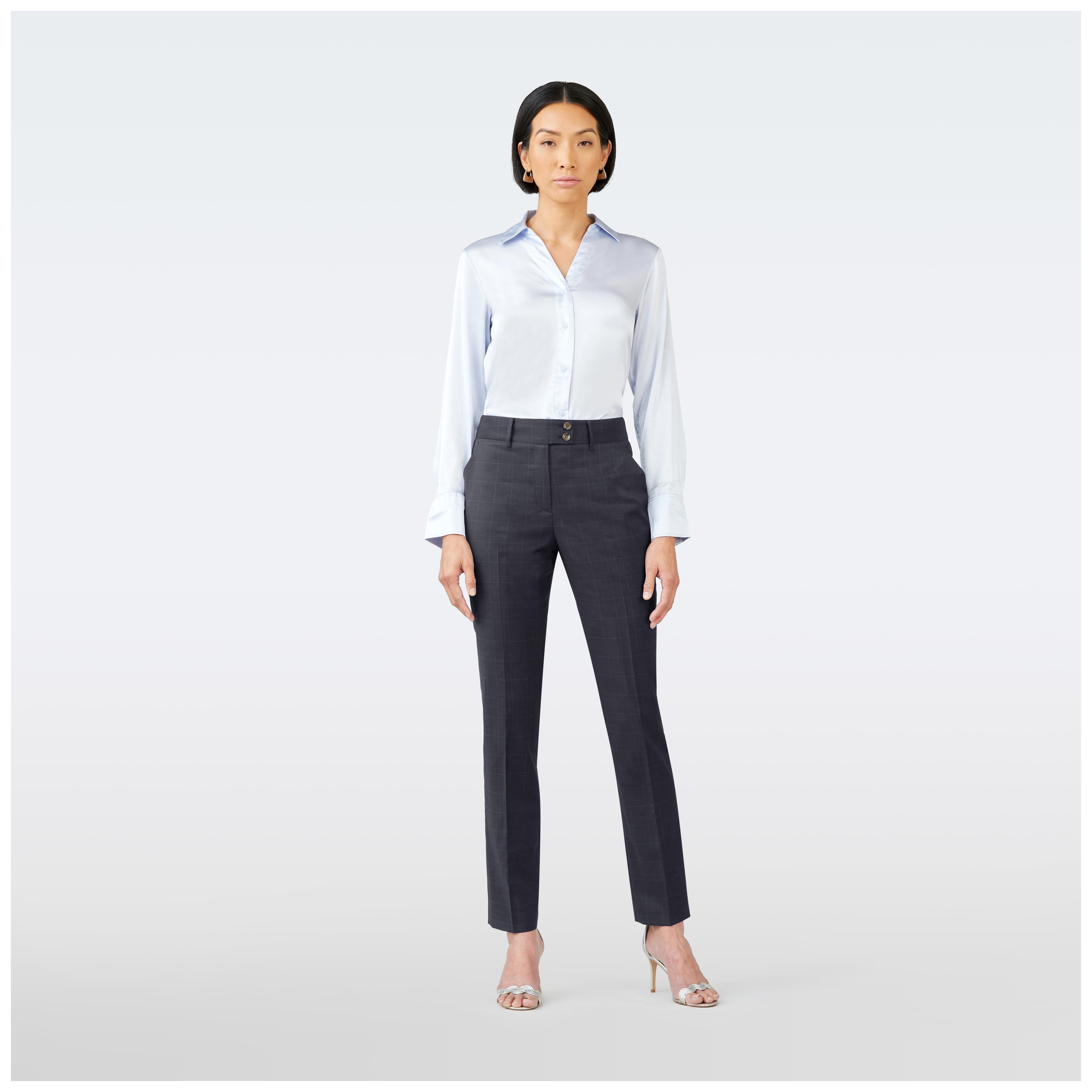 Gray pants women - Hemsworth Plaid Design from Premium Indochino Collection