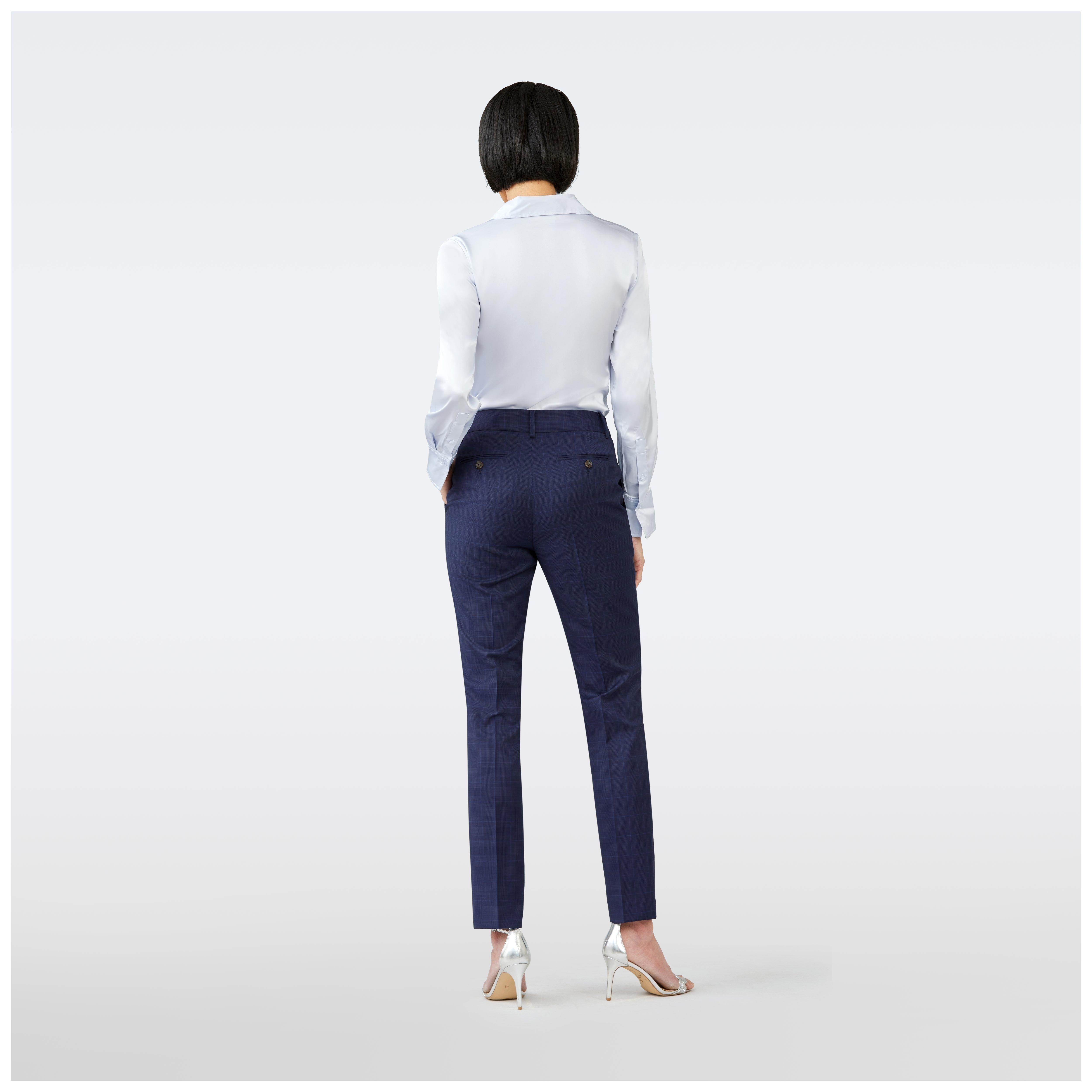 Product thumbnail 2 Blue pants women - Hemsworth Plaid Design from Premium Indochino Collection