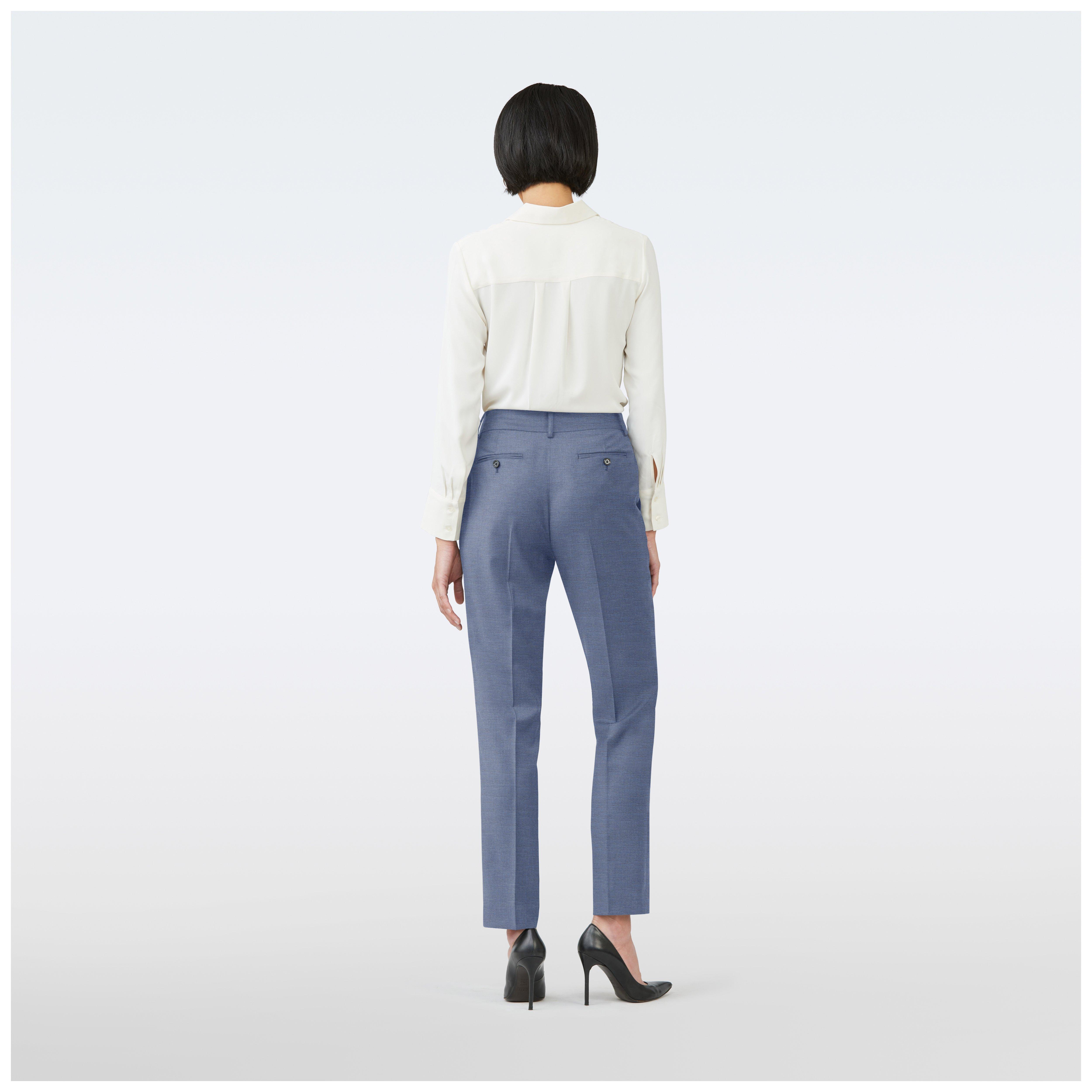 Product thumbnail 2 Blue pants women - Hemsworth Solid Design from Premium Indochino Collection