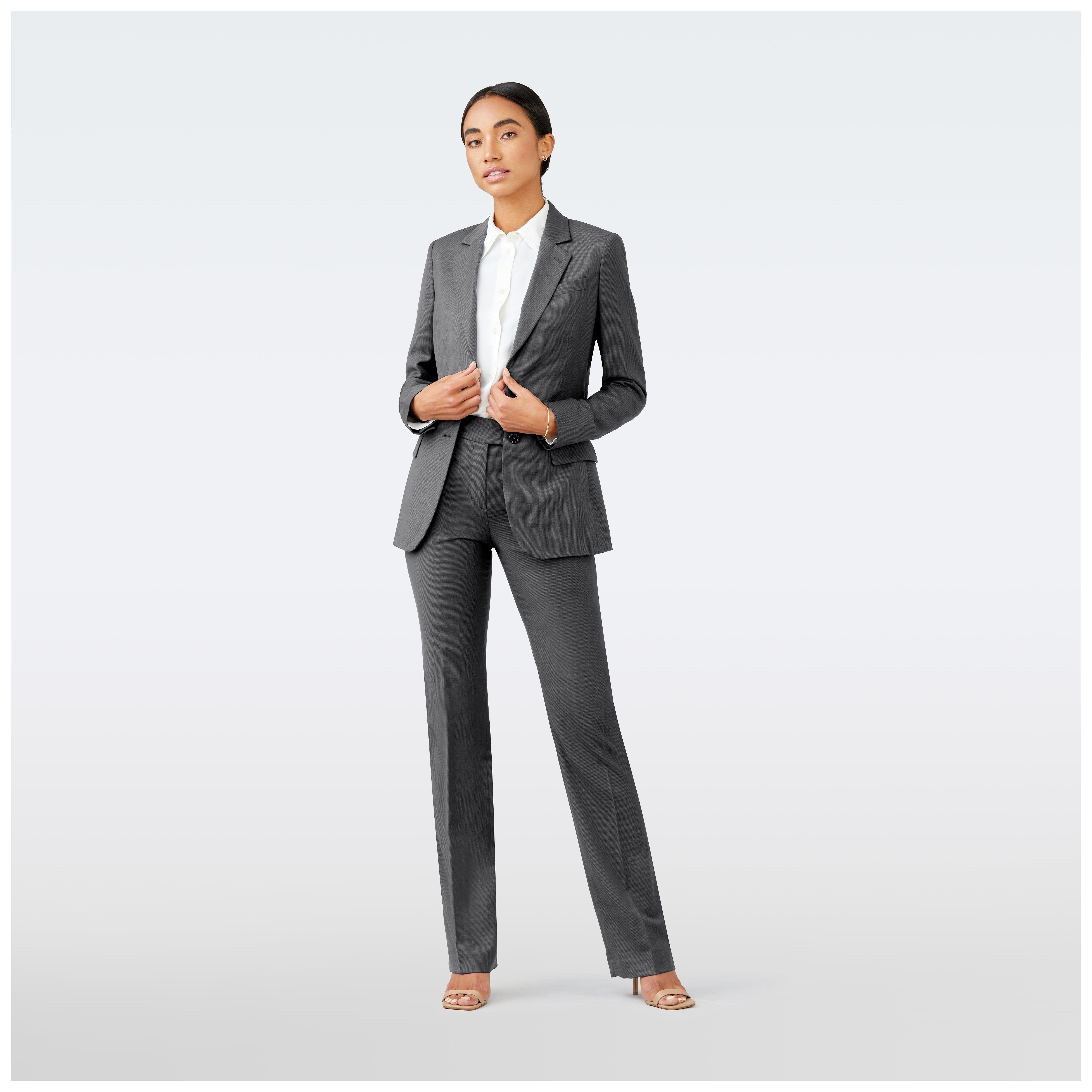 Indochino Women's Custom Highbridge Nailhead Gray Suit