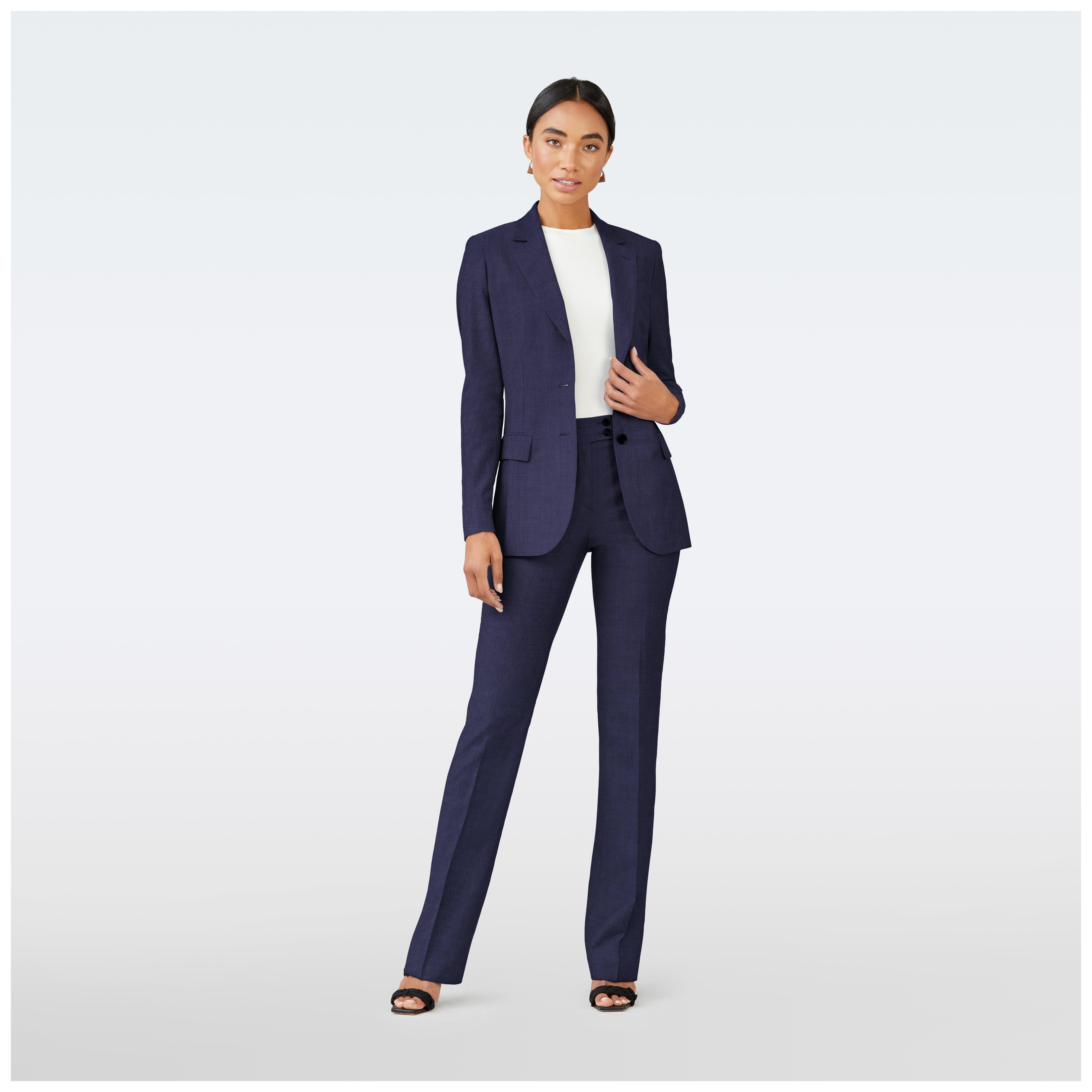 Indochino Women s Custom Milano Navy Suit Women 100 Wool