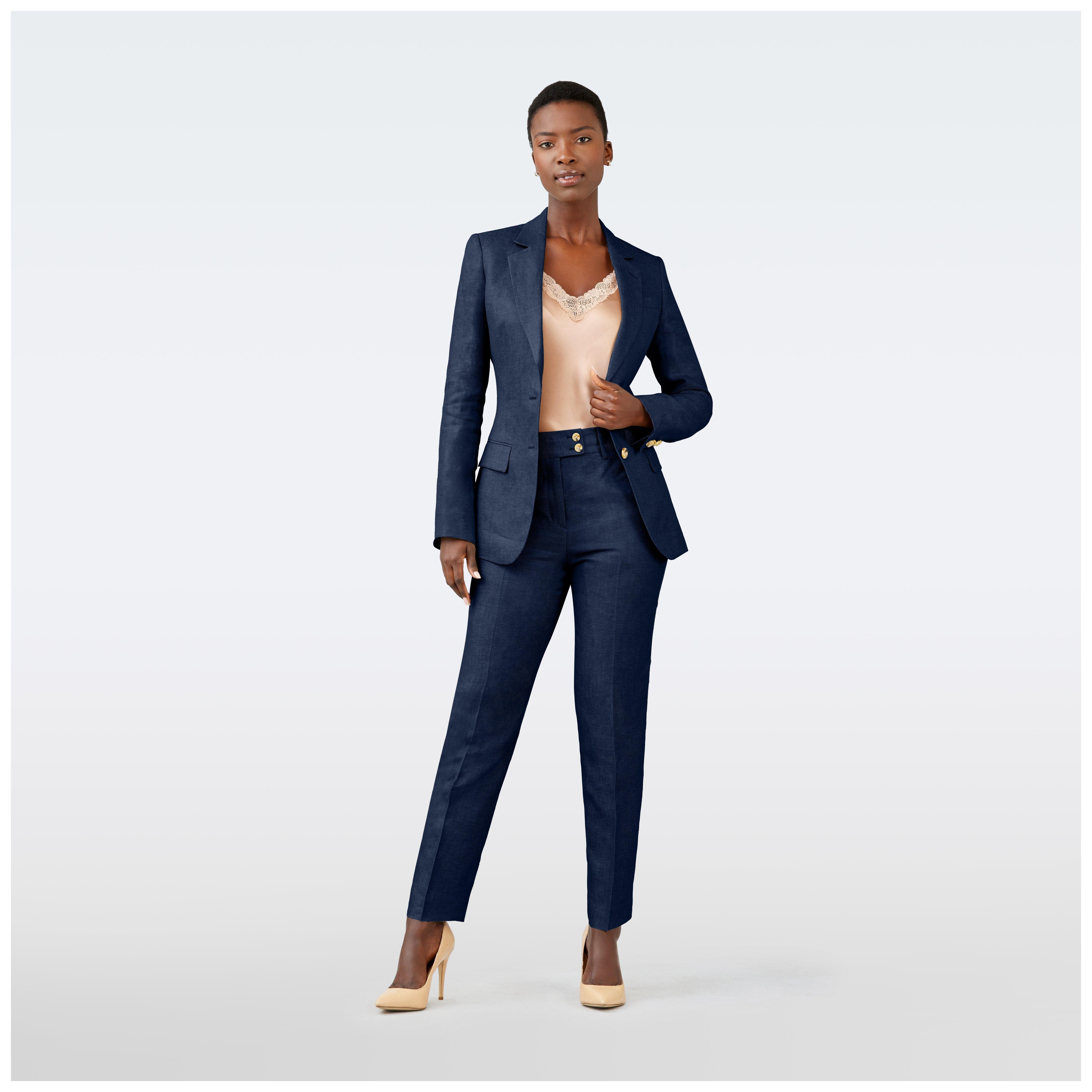 Women's Suit One Button Dark Blue Suit Ol Style Women's Intellectual  Clothing - China Suits and Clothing price | Made-in-China.com