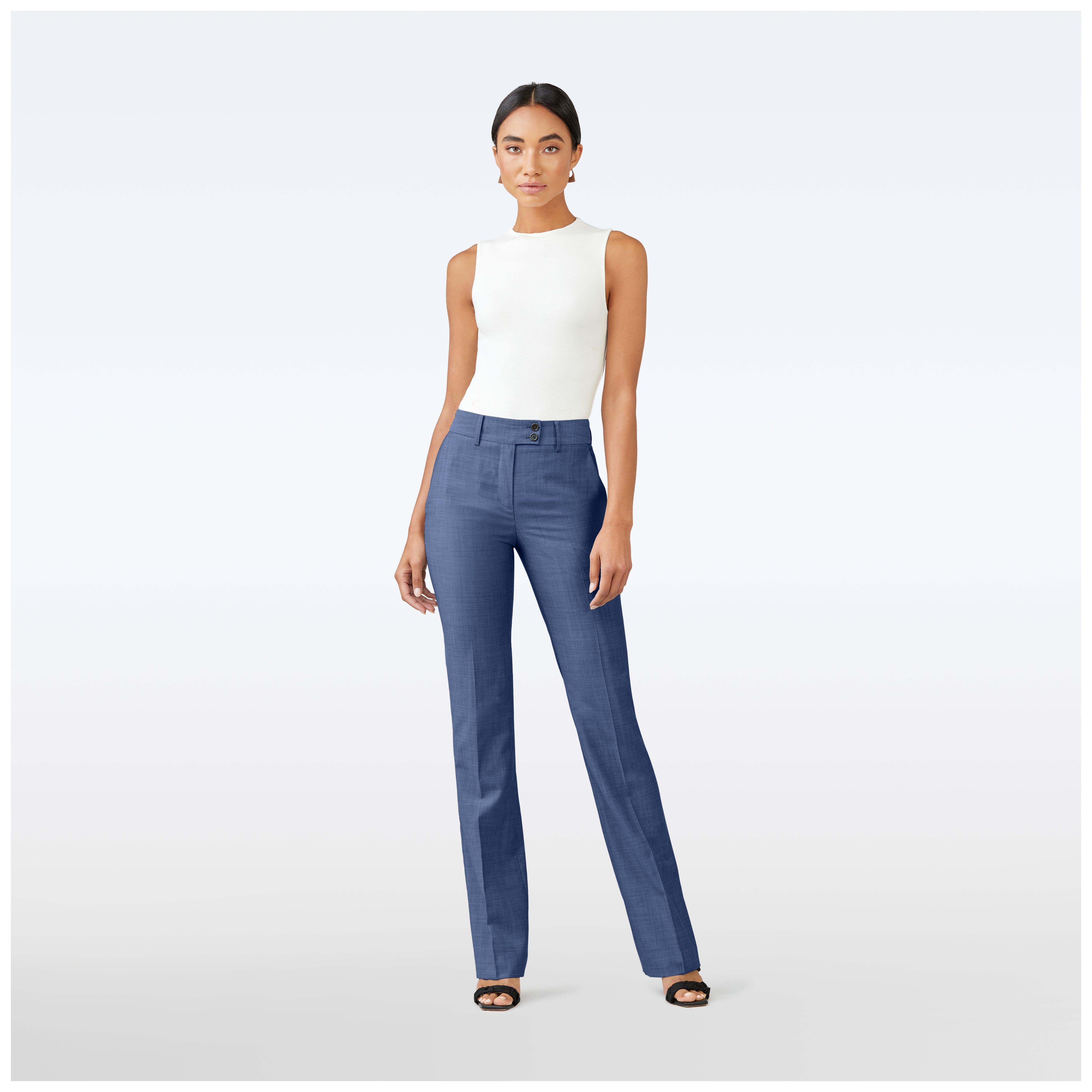 Blue pants women - Milano Solid Design from Luxury Indochino Collection