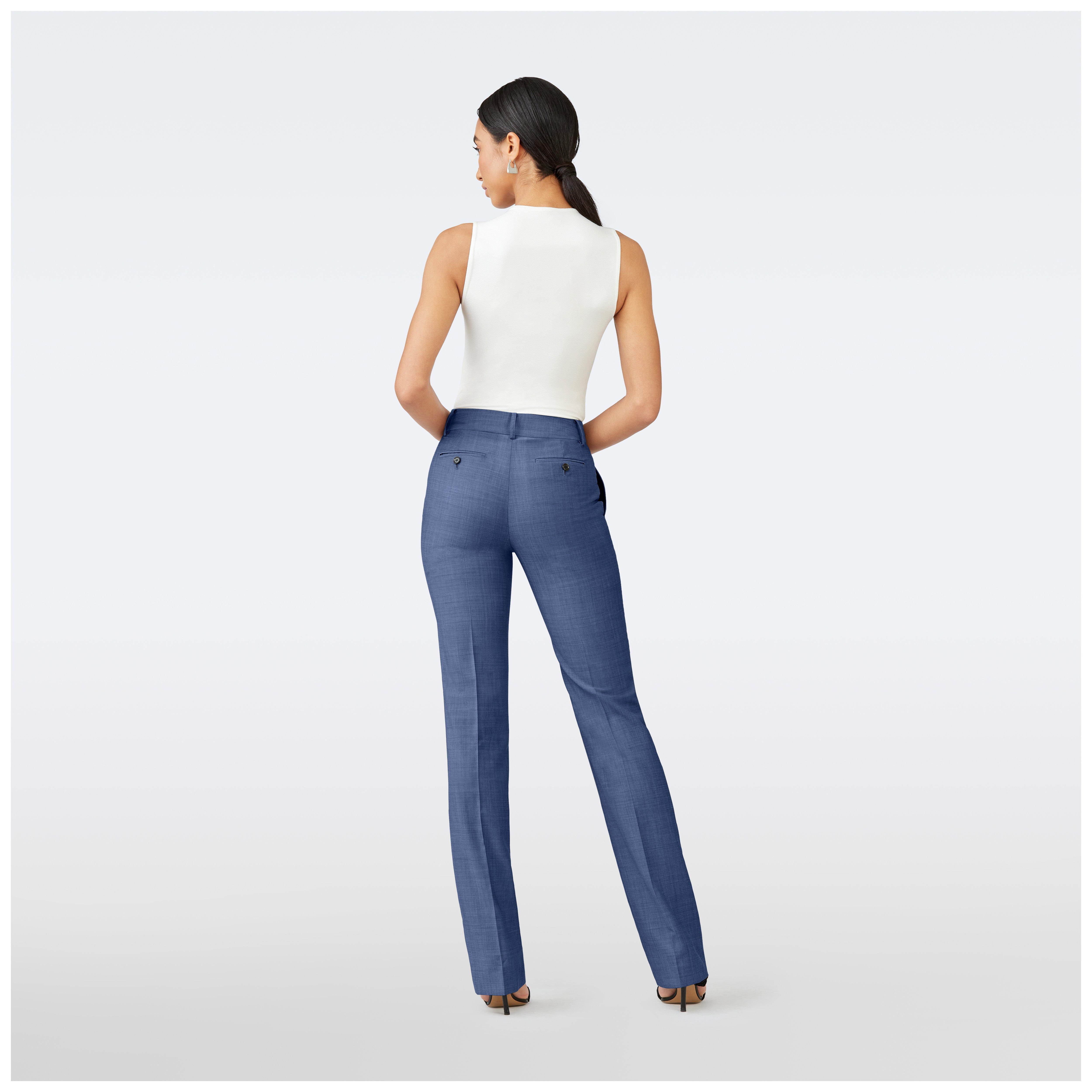 Product thumbnail 2 Blue pants women - Milano Solid Design from Luxury Indochino Collection