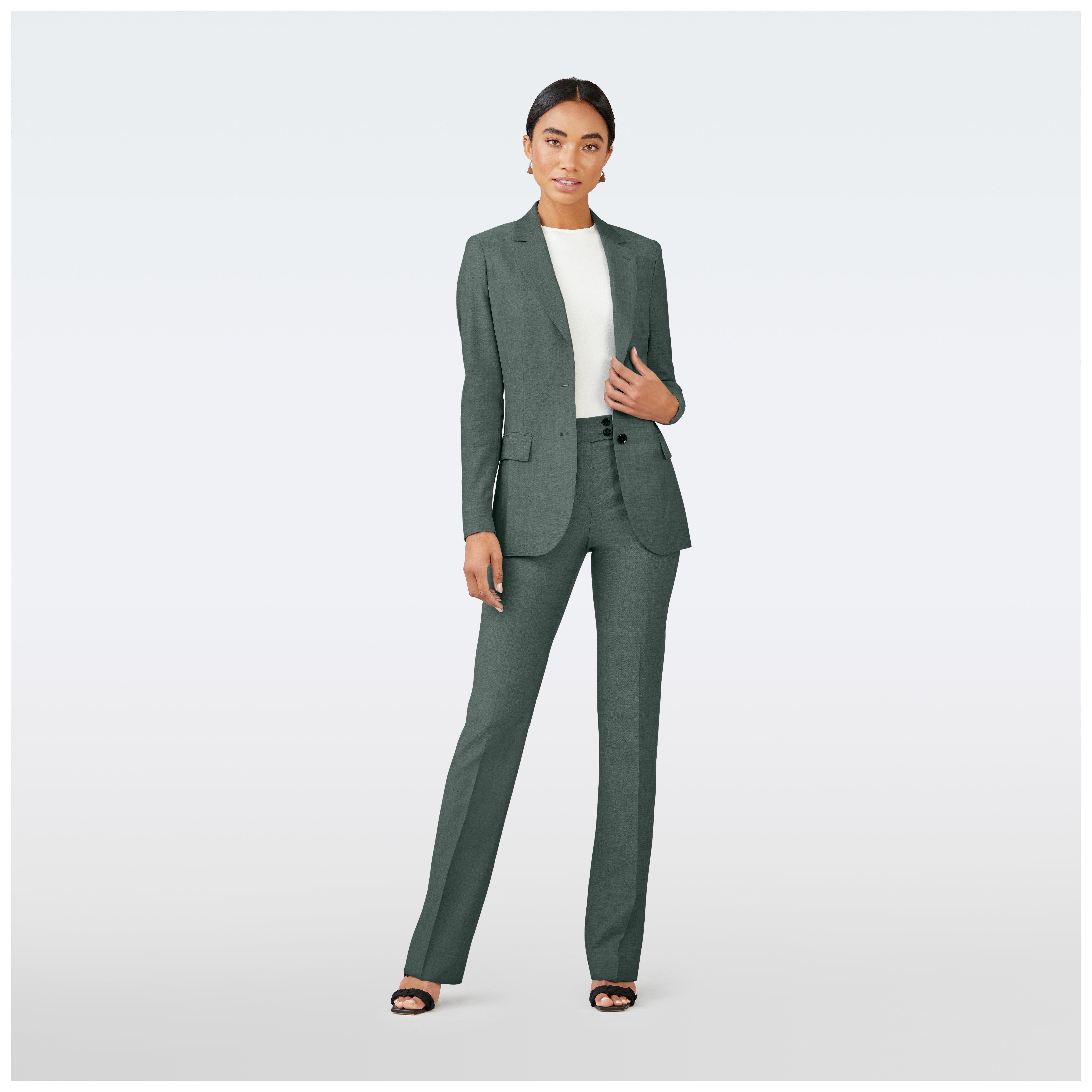 Green suit women - Hamilton Solid Design from Luxury Indochino Collection