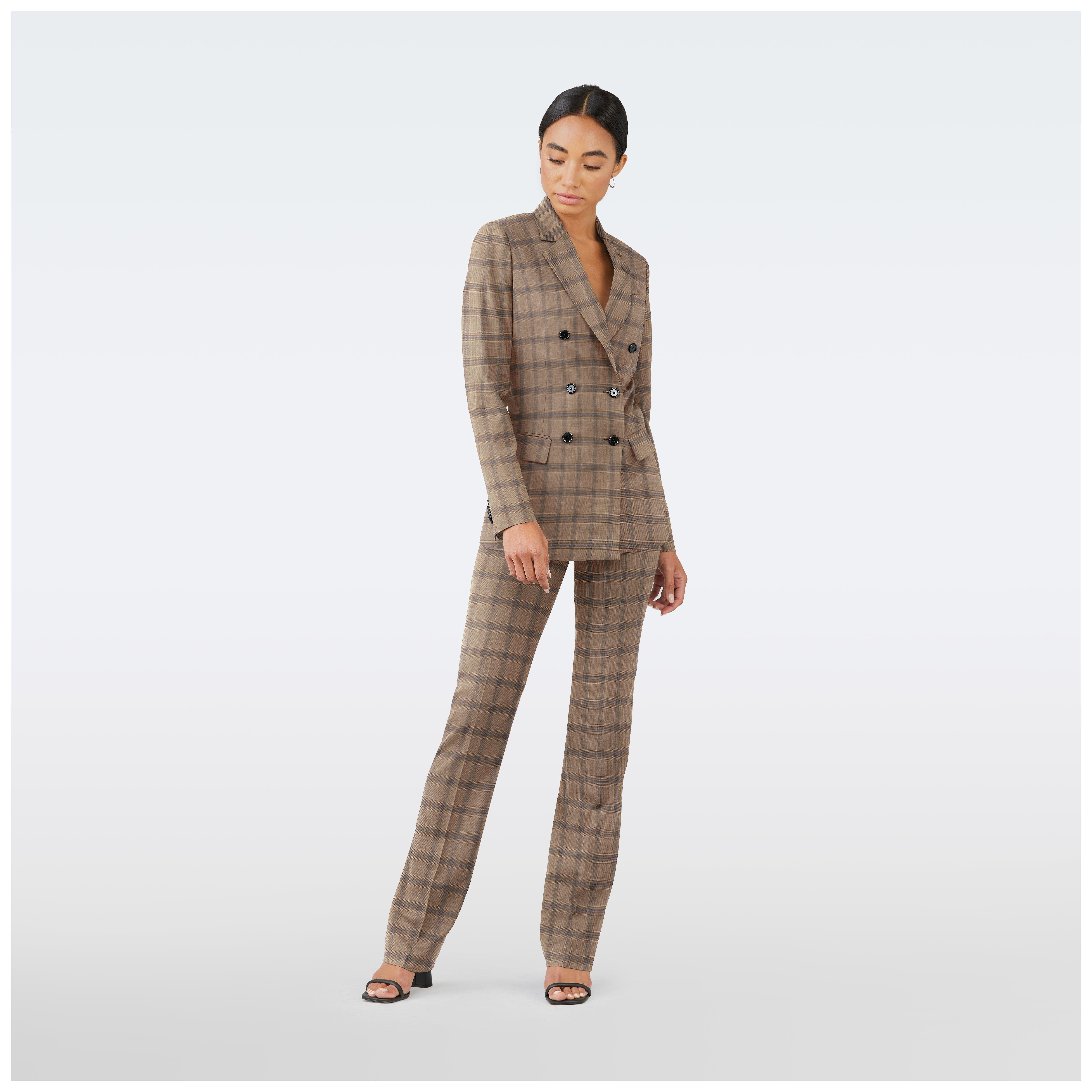 brown suit dress women Inspire Chic Women's Suit Sets Business Outfits Collarless Peplum Blazer Formal Pencil Skirt Suit 2 Piece Set XS Brown