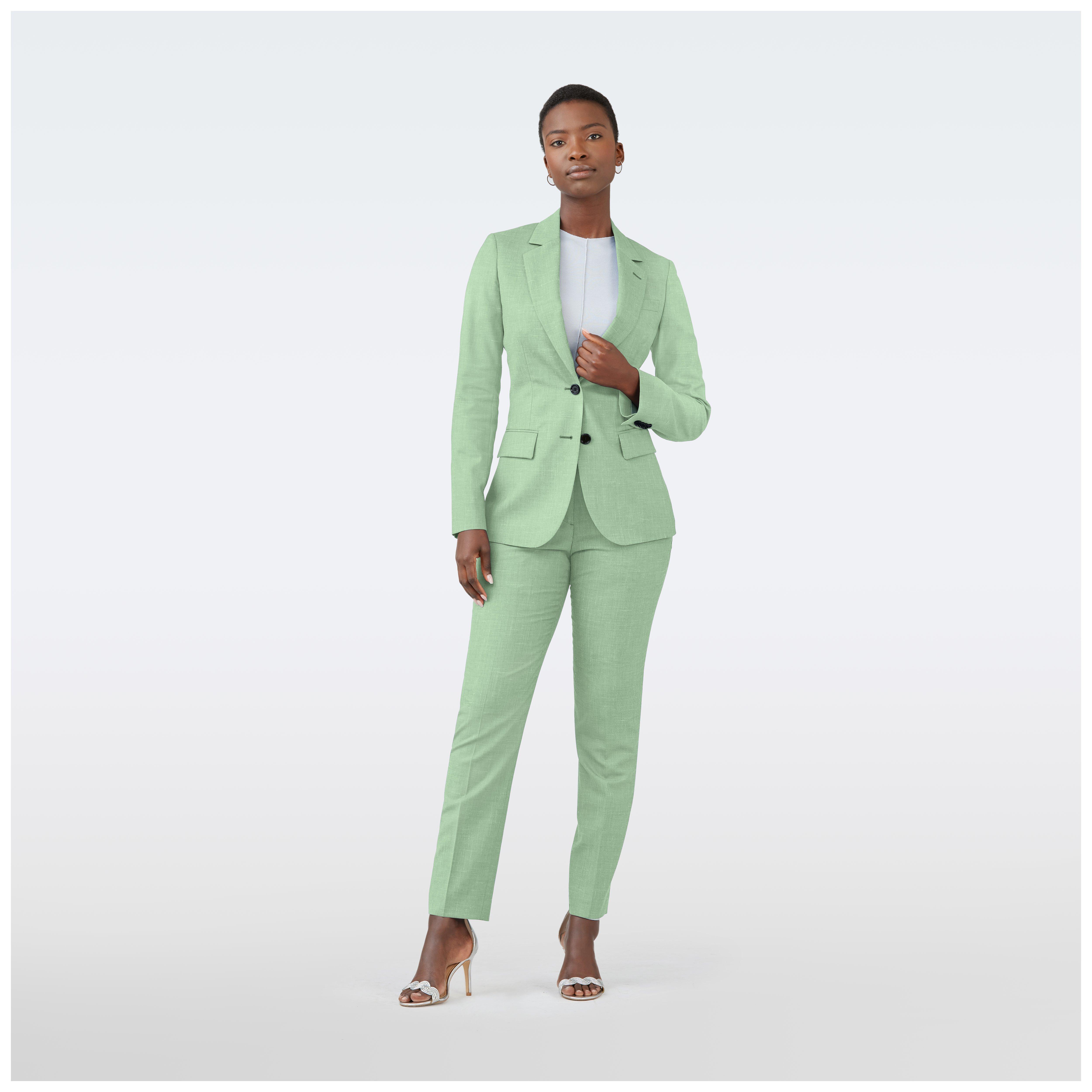 green dress suit for women Emerald Green 3 Piece Suit Set – Beyond Formals main image 1