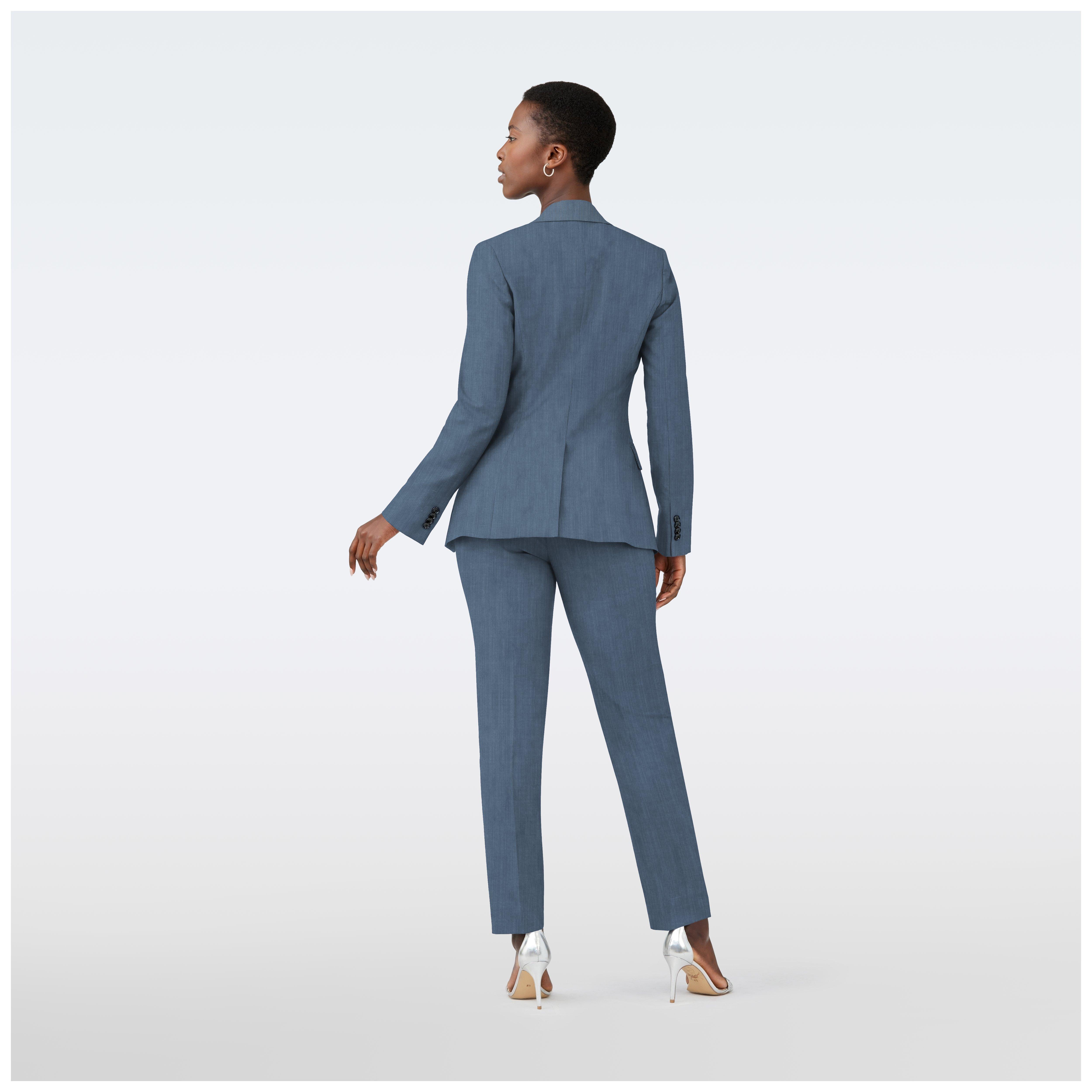 light blue suit dress Indochino Women's Custom Knotting Birdseye Tuxedo