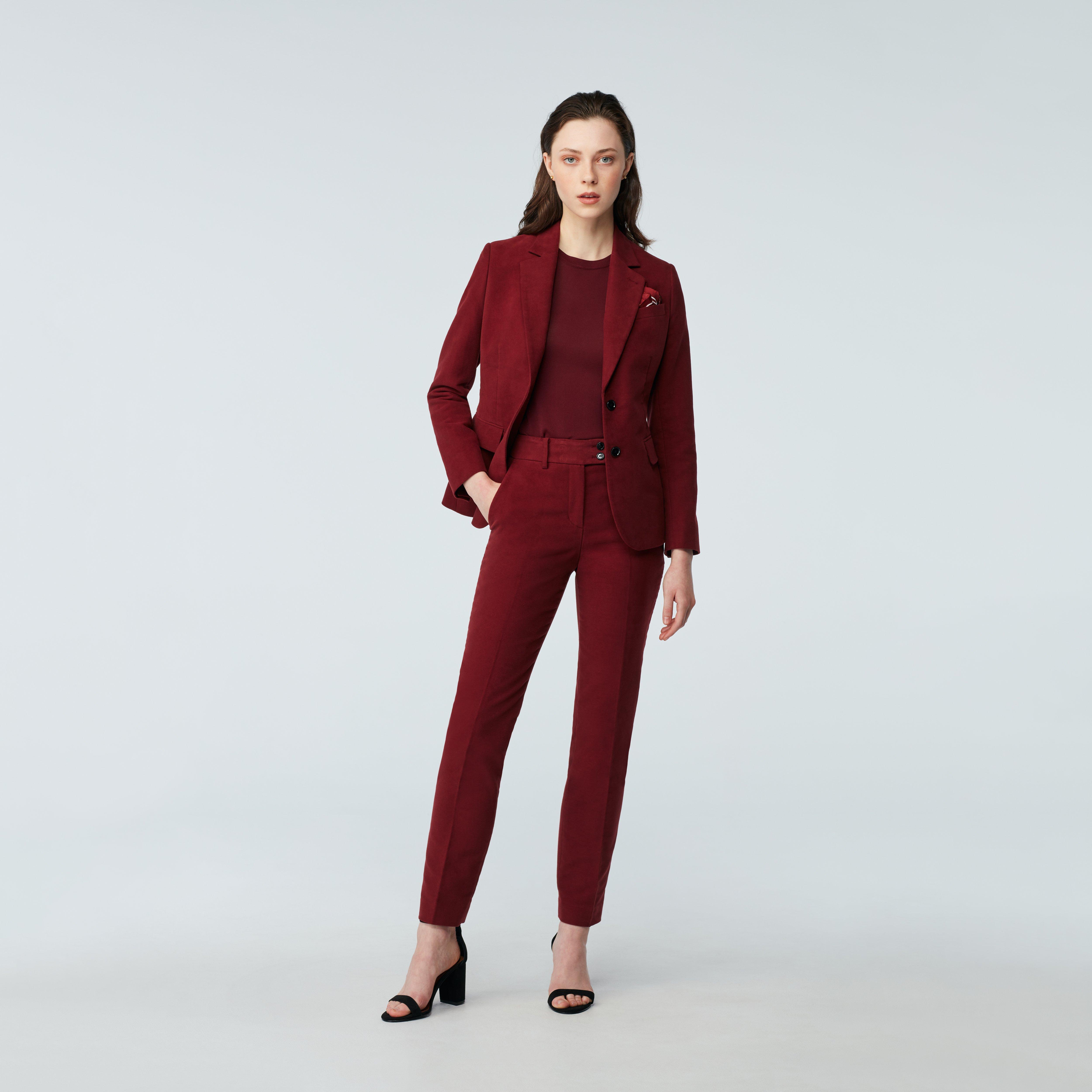 Burgundy suit women - Solid Design from Fall / Winter Indochino Collection