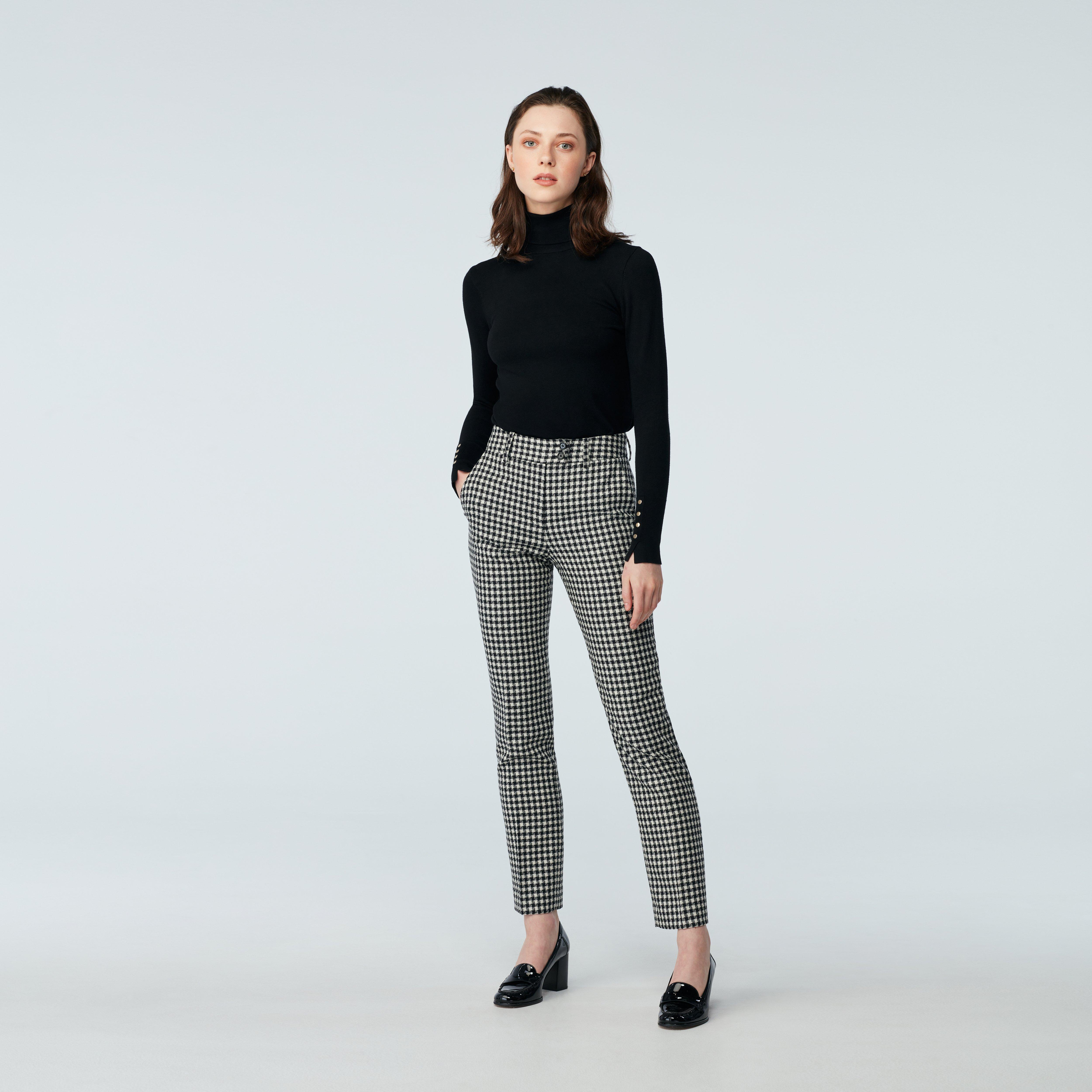 Glaston Houndstooth Black And White Pants