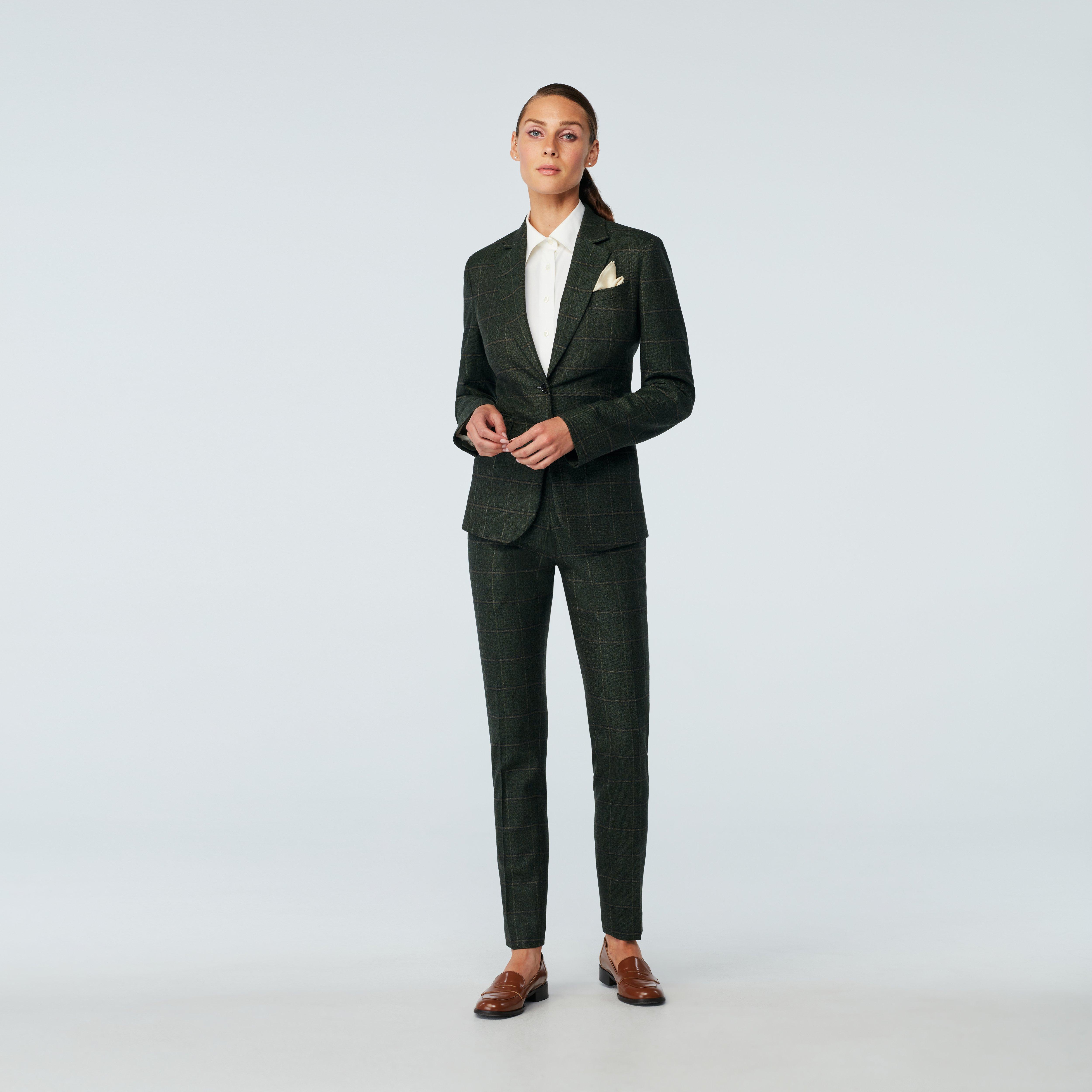 Custom Suits Made For You - Magliano Check Hunter Green Suit | INDOCHINO