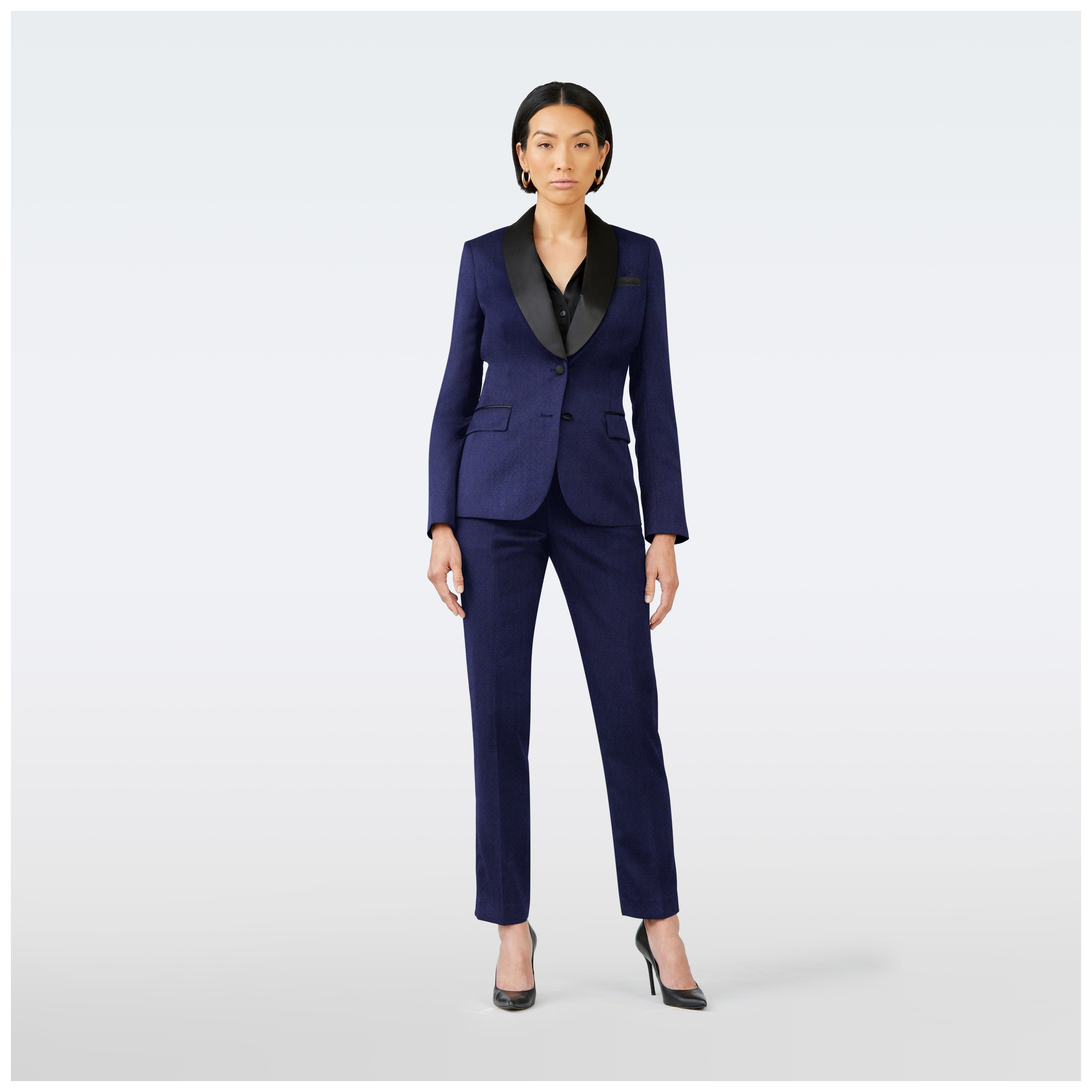 Blue womens hot sale tuxedo suit