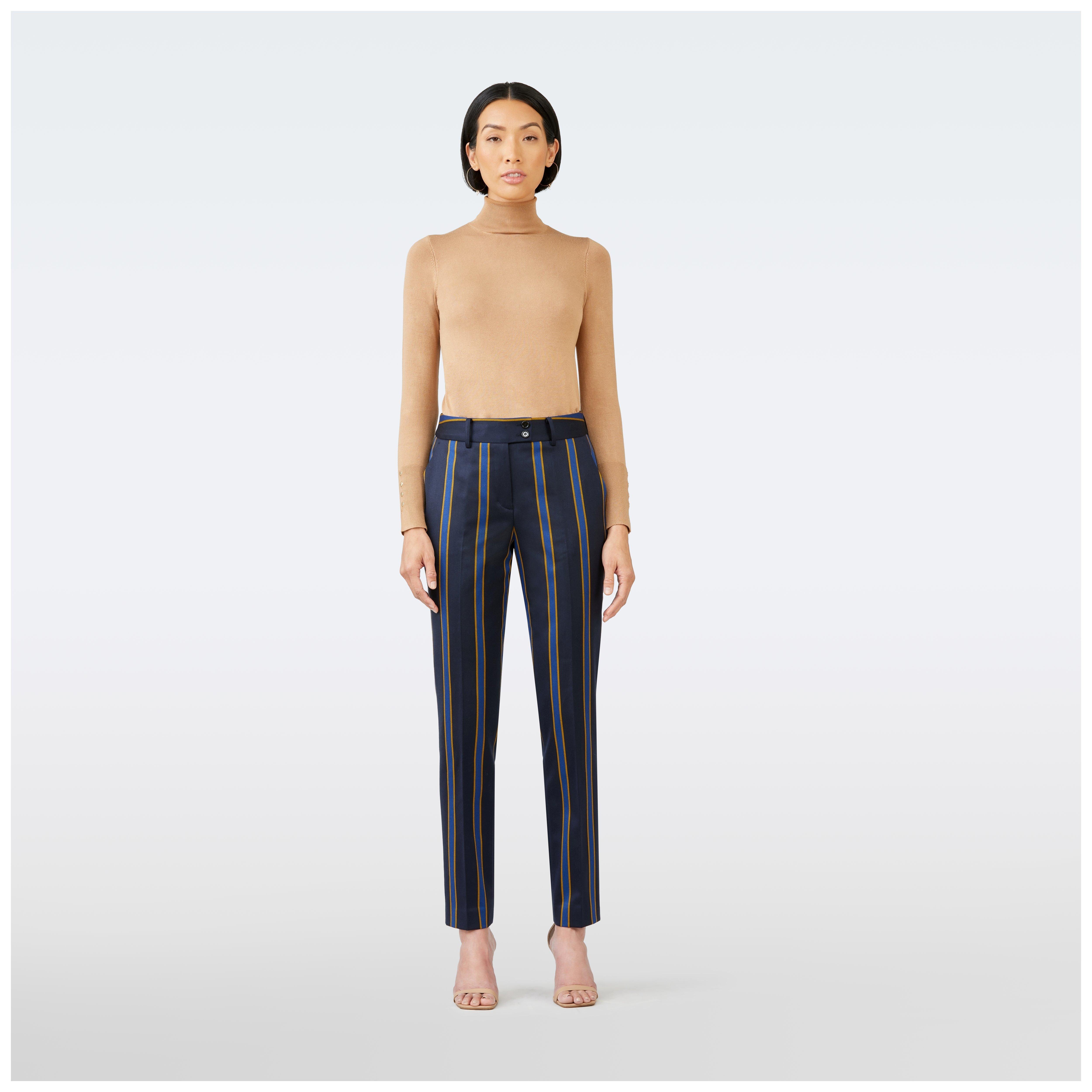Navy pants women - Bardwell Striped Design from british Indochino Collection