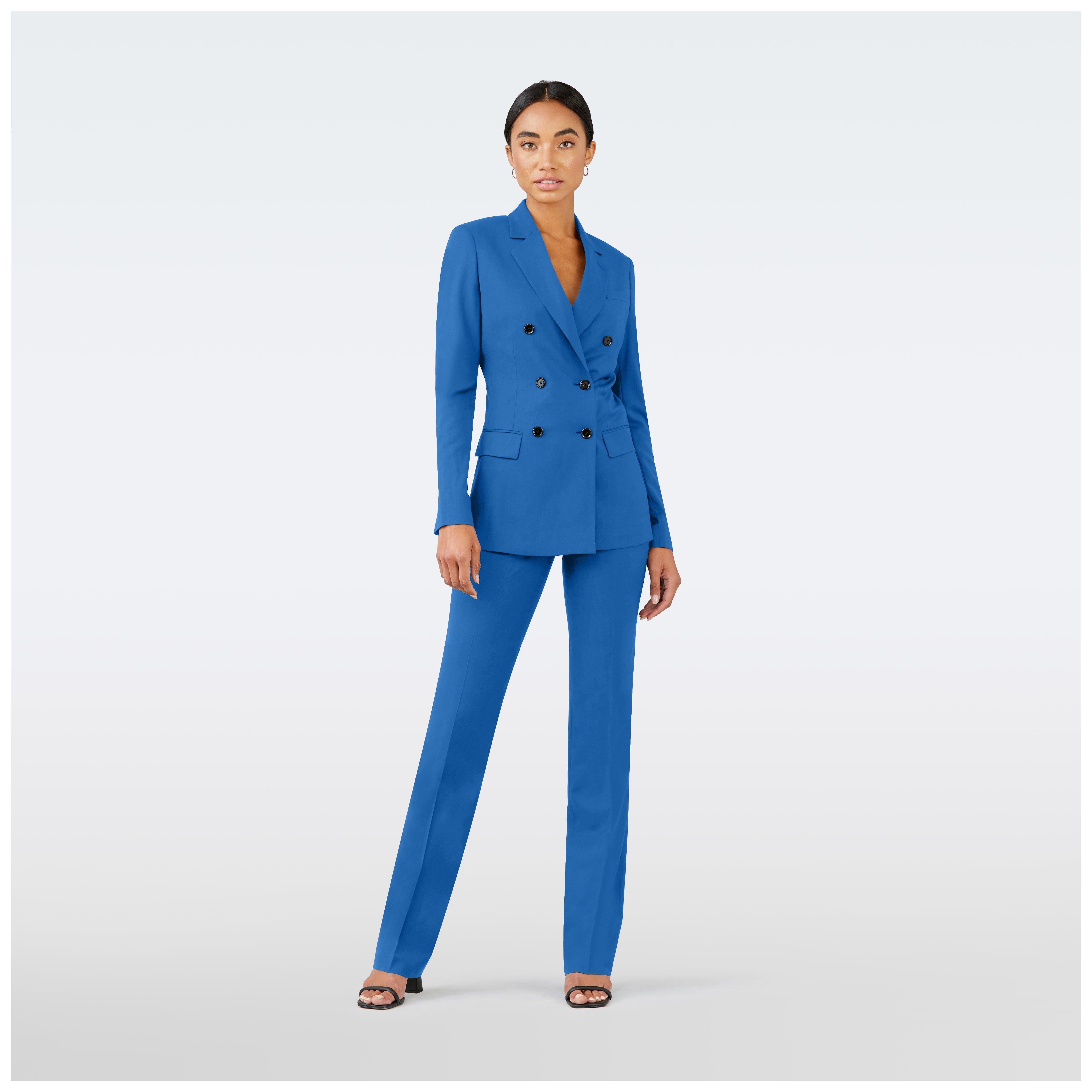 blue suit dress for women Indochino Women's Custom Harrogate Bright 71 cm HIPS 37