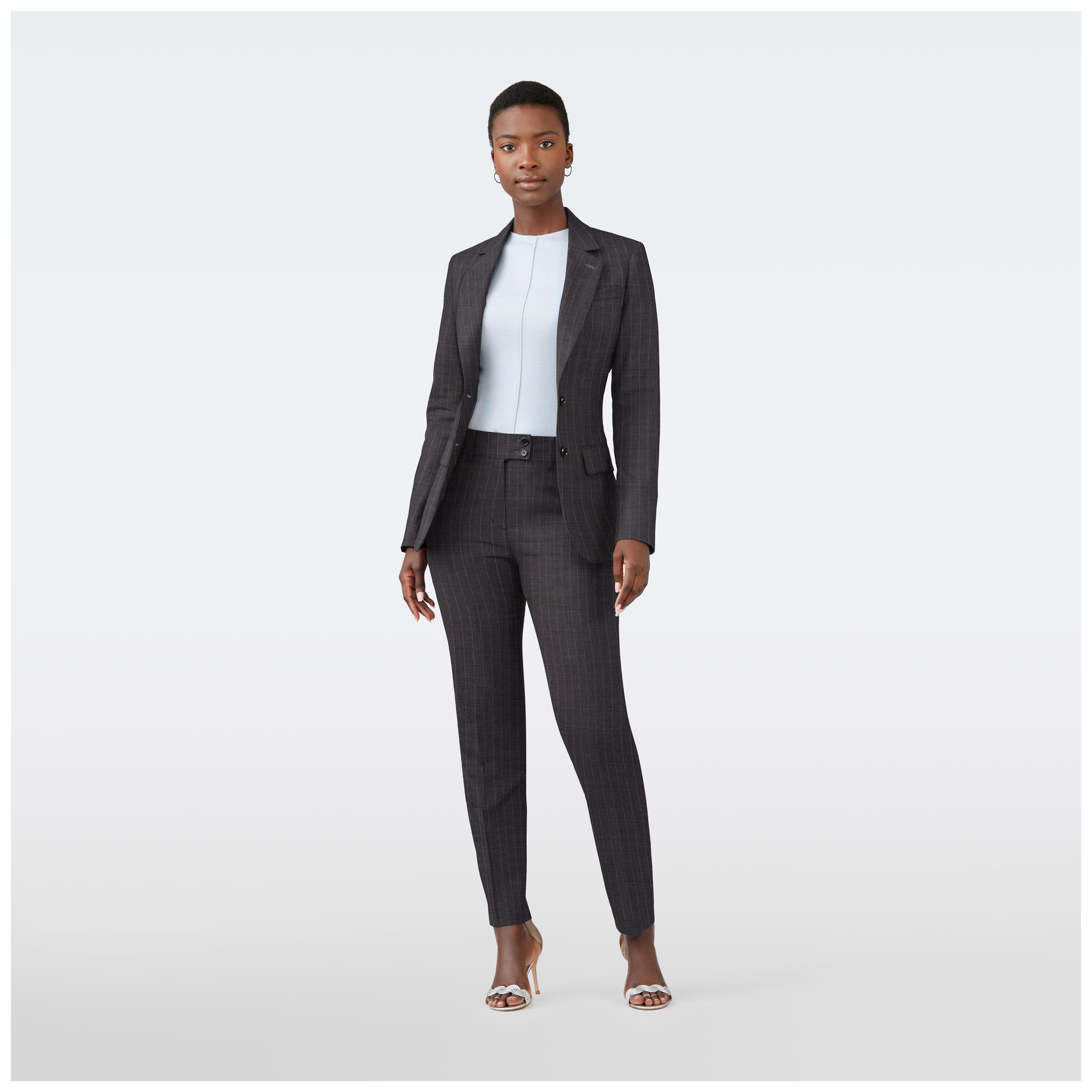 Gray blazer women - Howell Striped Design from Luxury Indochino Collection