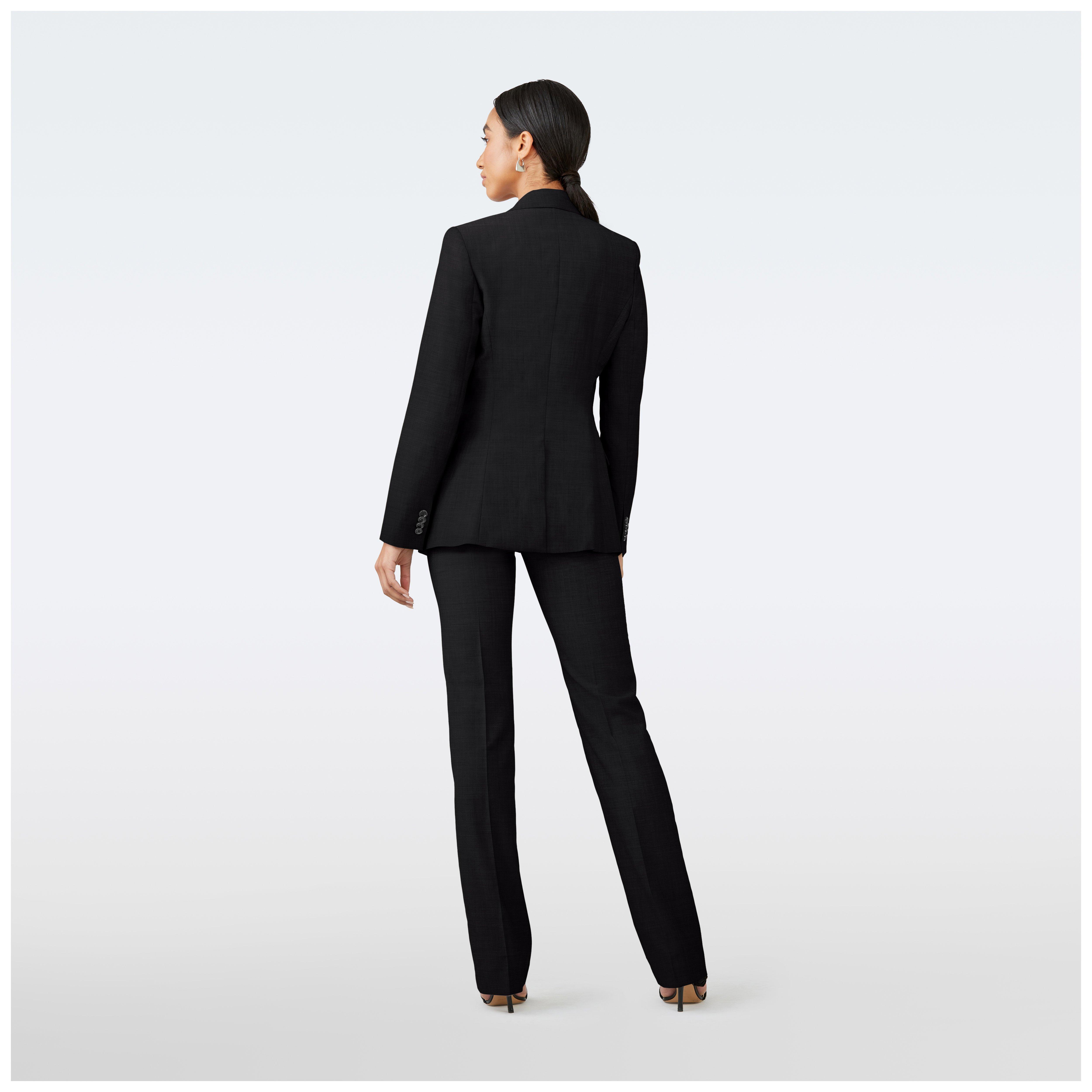 Indochino Women's Custom Haddington Wool Silk Black Suit