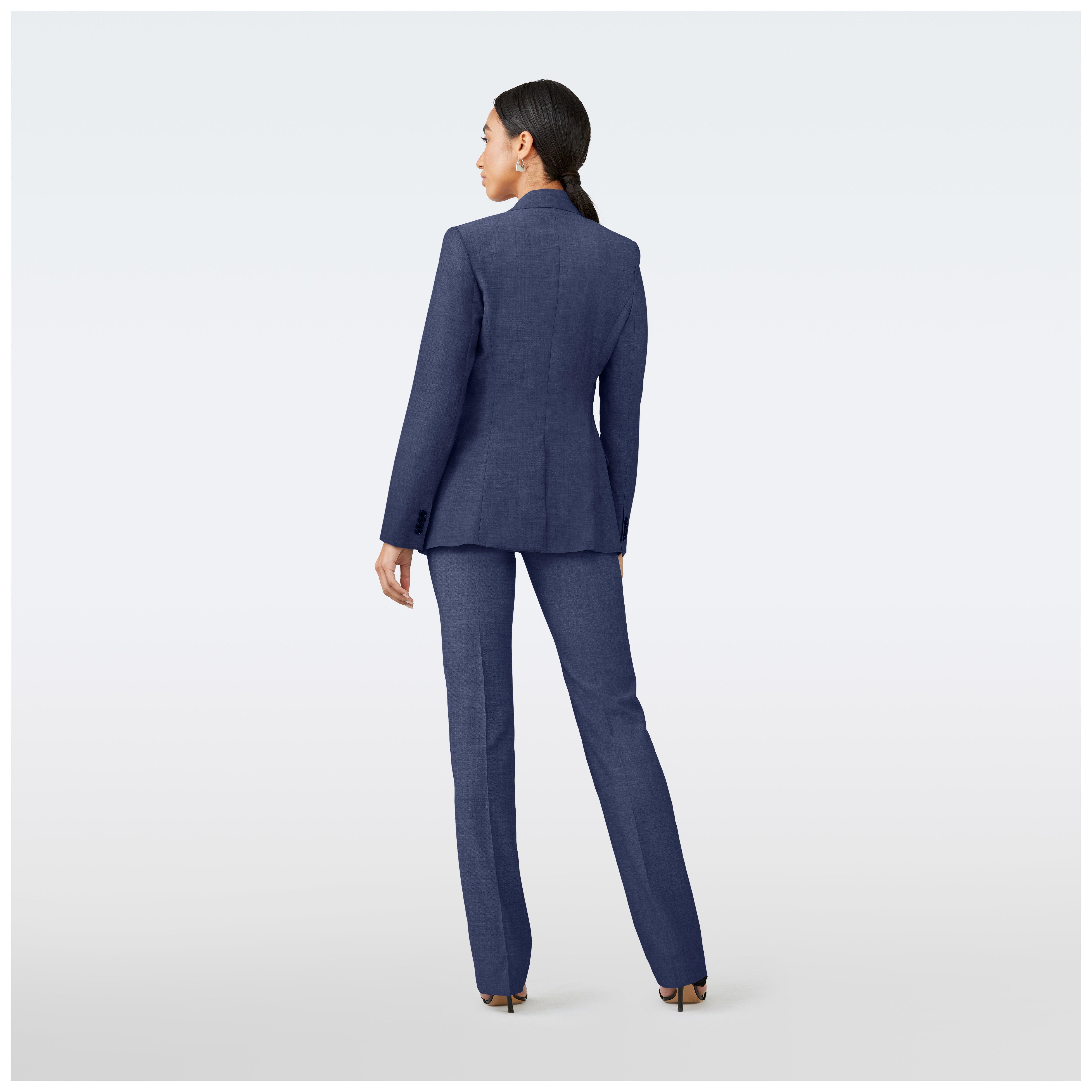 Custom Suits Made For You Haddington Wool Silk Blue Suit Women INDOCHINO