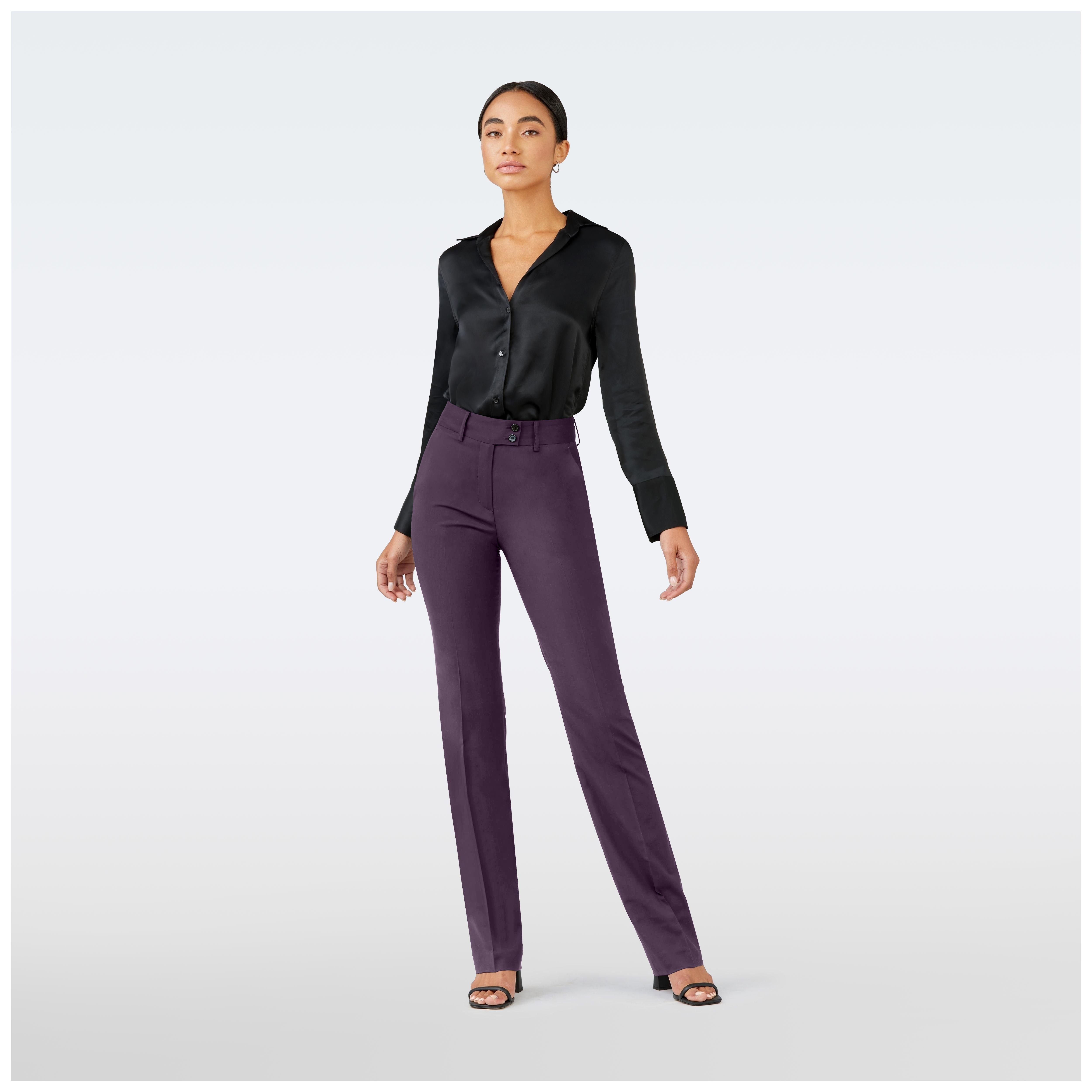 Indochino Women's Custom Milano Plum Purple Pants | 100% Wool