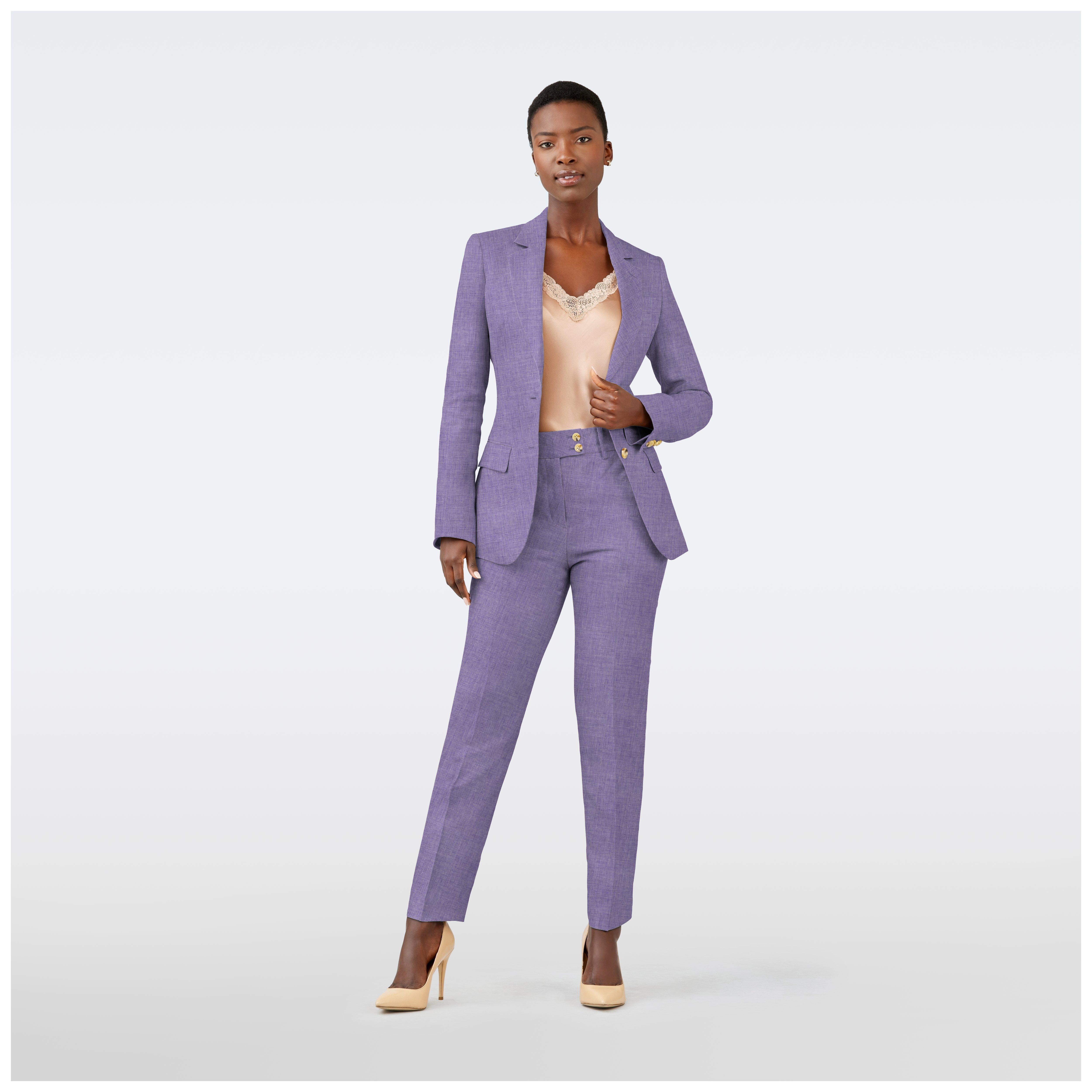 Madesimo Linen Purple Blazer Women