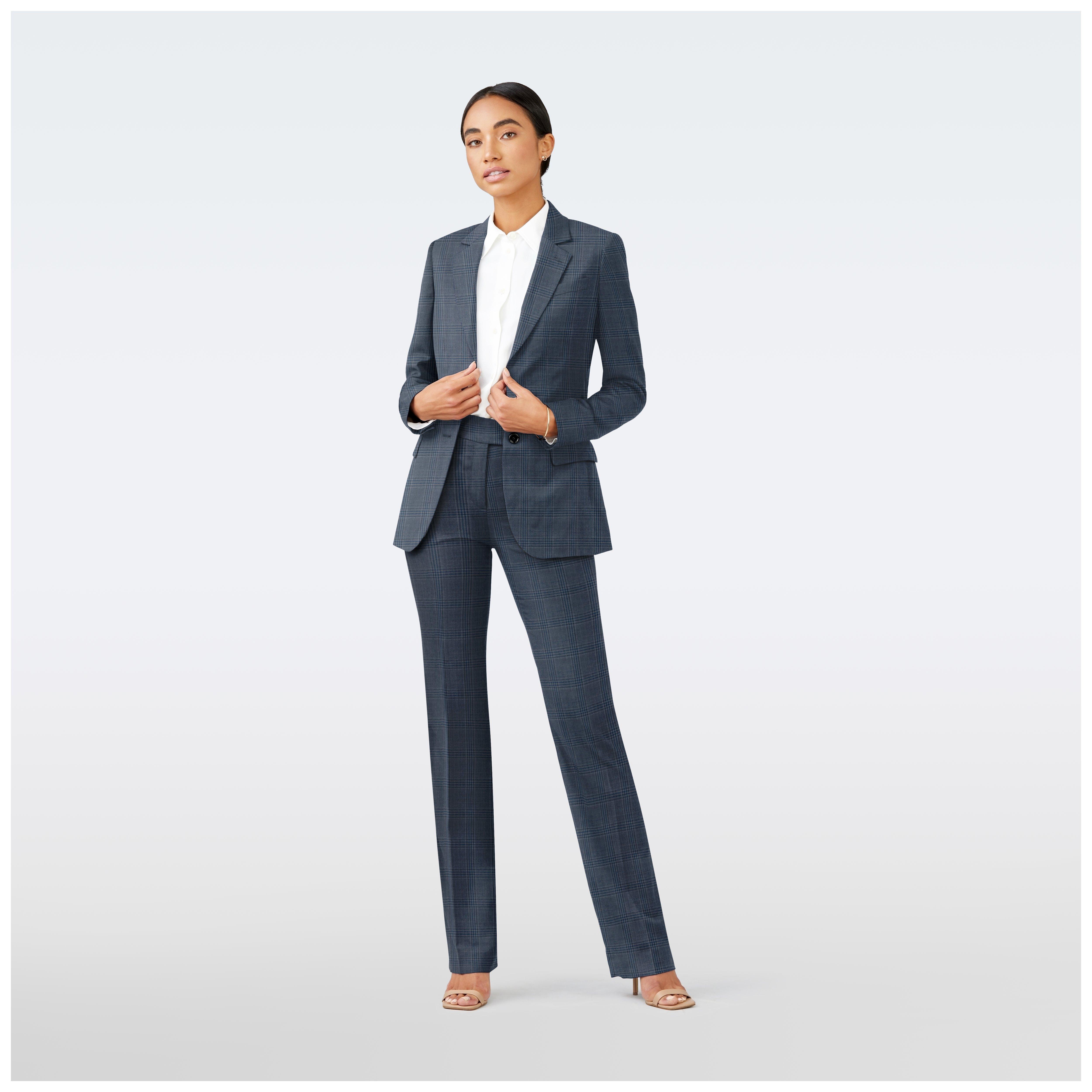 Teal blazer women - Checked Design from Spring / Summer Indochino Collection