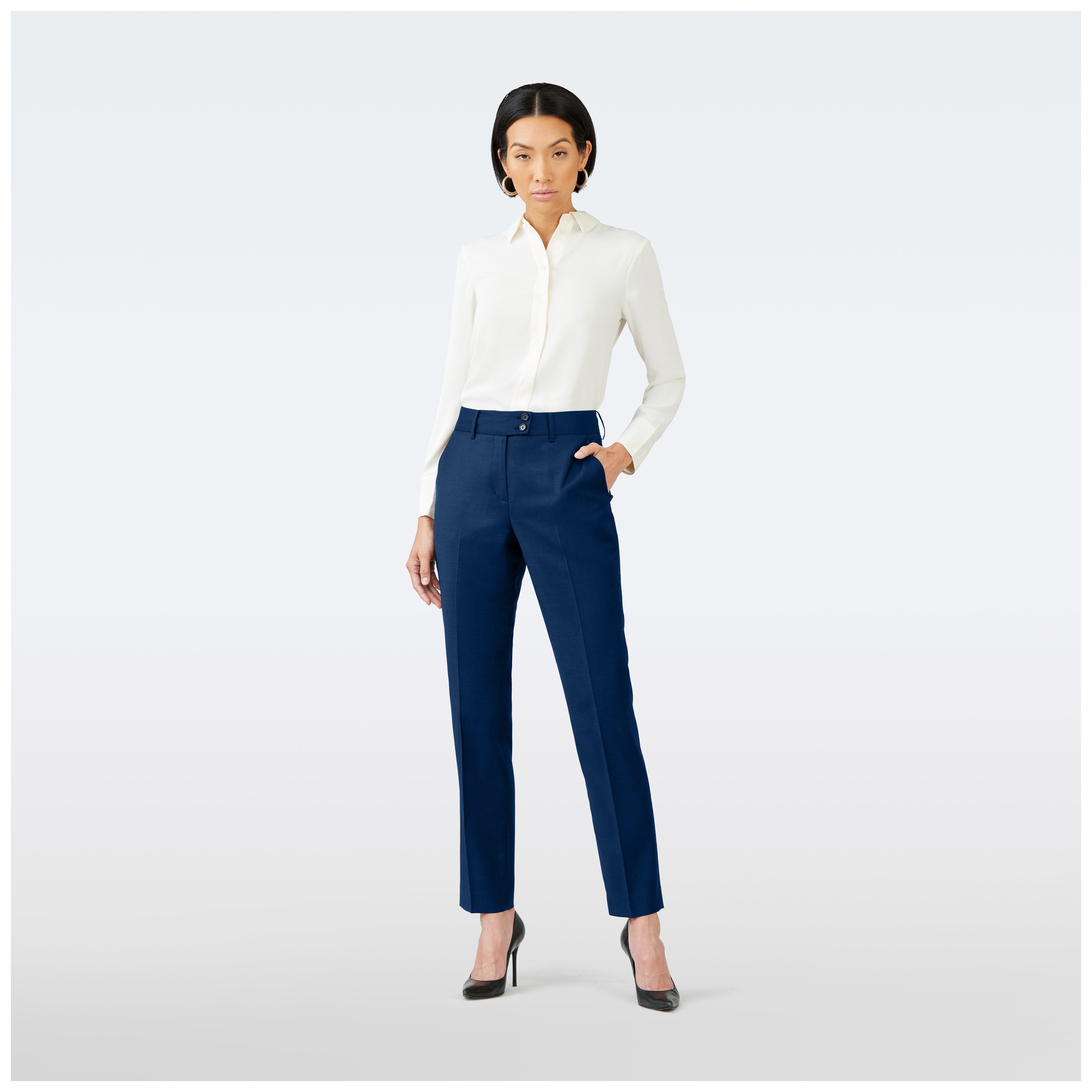 Teal pants women - Hemsworth Solid Design from Premium Indochino Collection