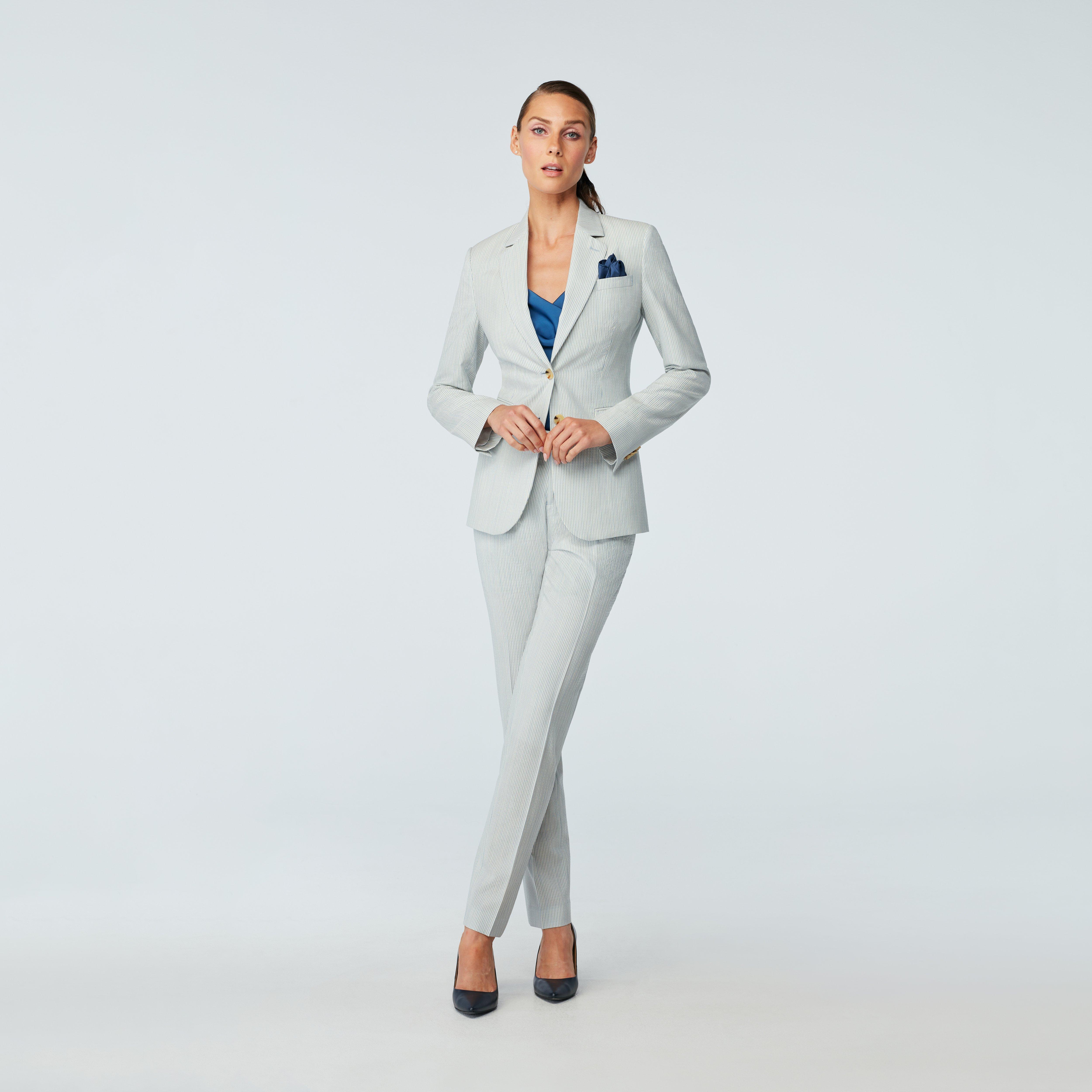 Blue suit women - Striped Design from Spring / Summer Indochino Collection