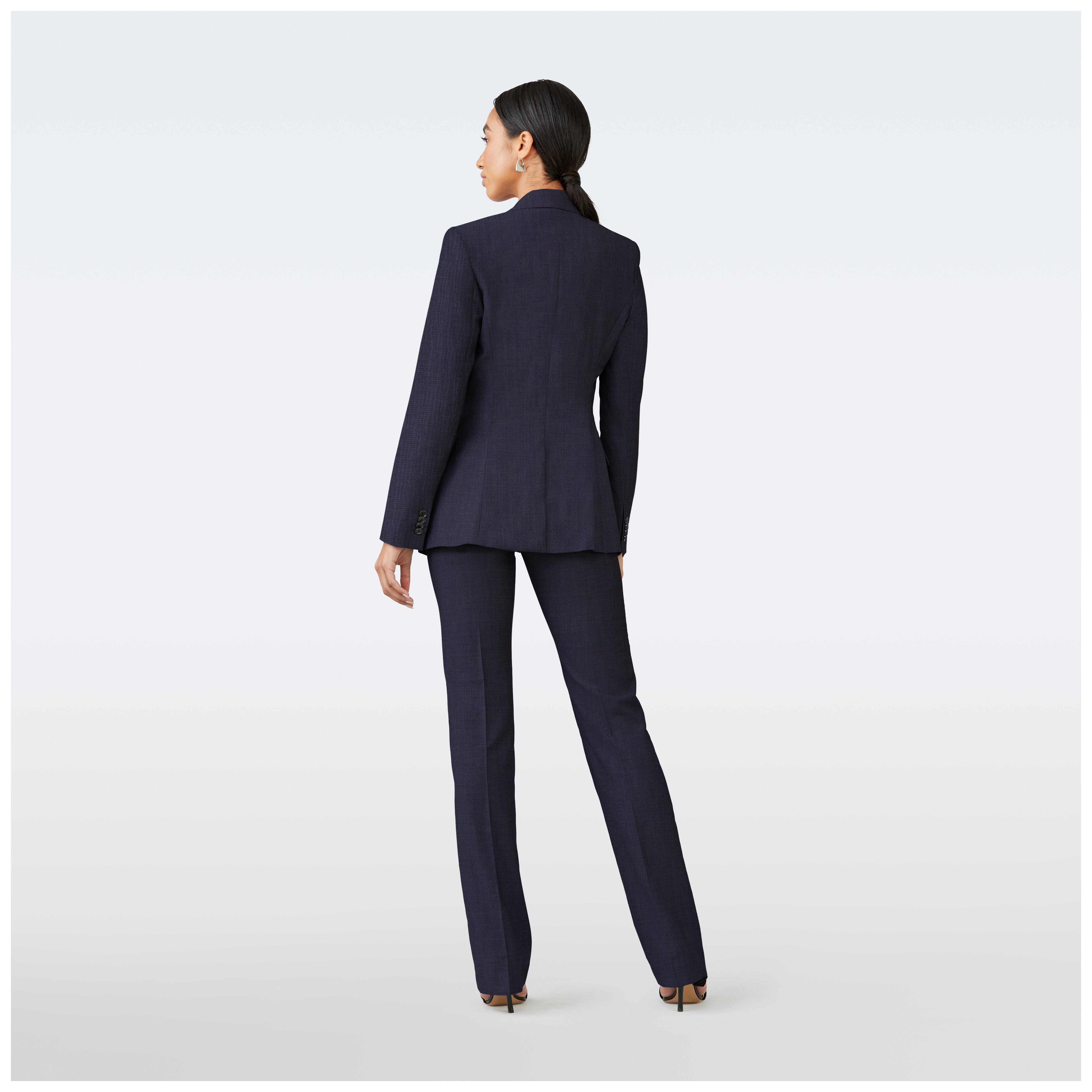 Custom Blazers Made For You Hamilton Sharkskin Navy Blazer Women
