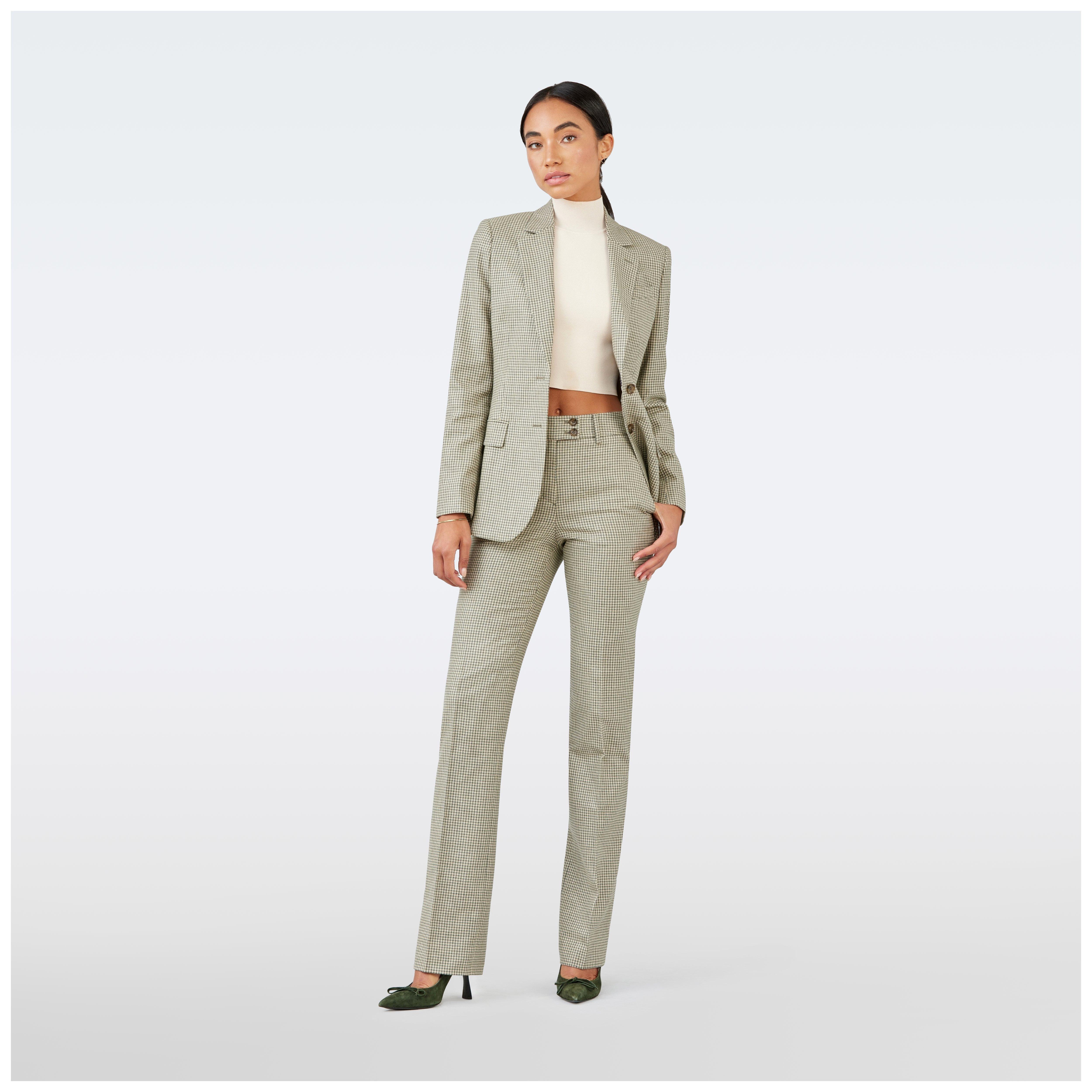 Green blazer women - Checked Design from british Indochino Collection