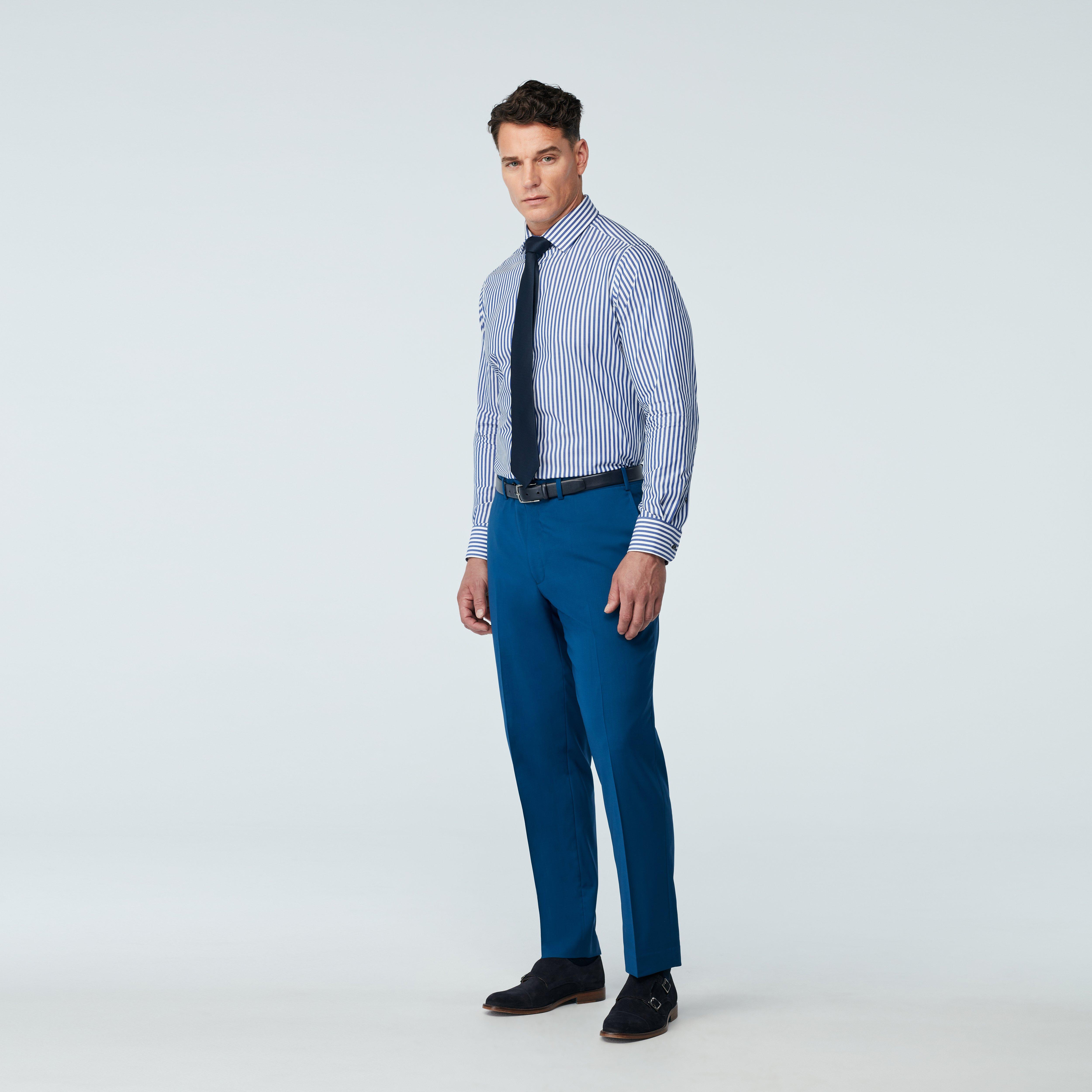 Custom Pants Made For You - Milano Dark Blue Pants | INDOCHINO