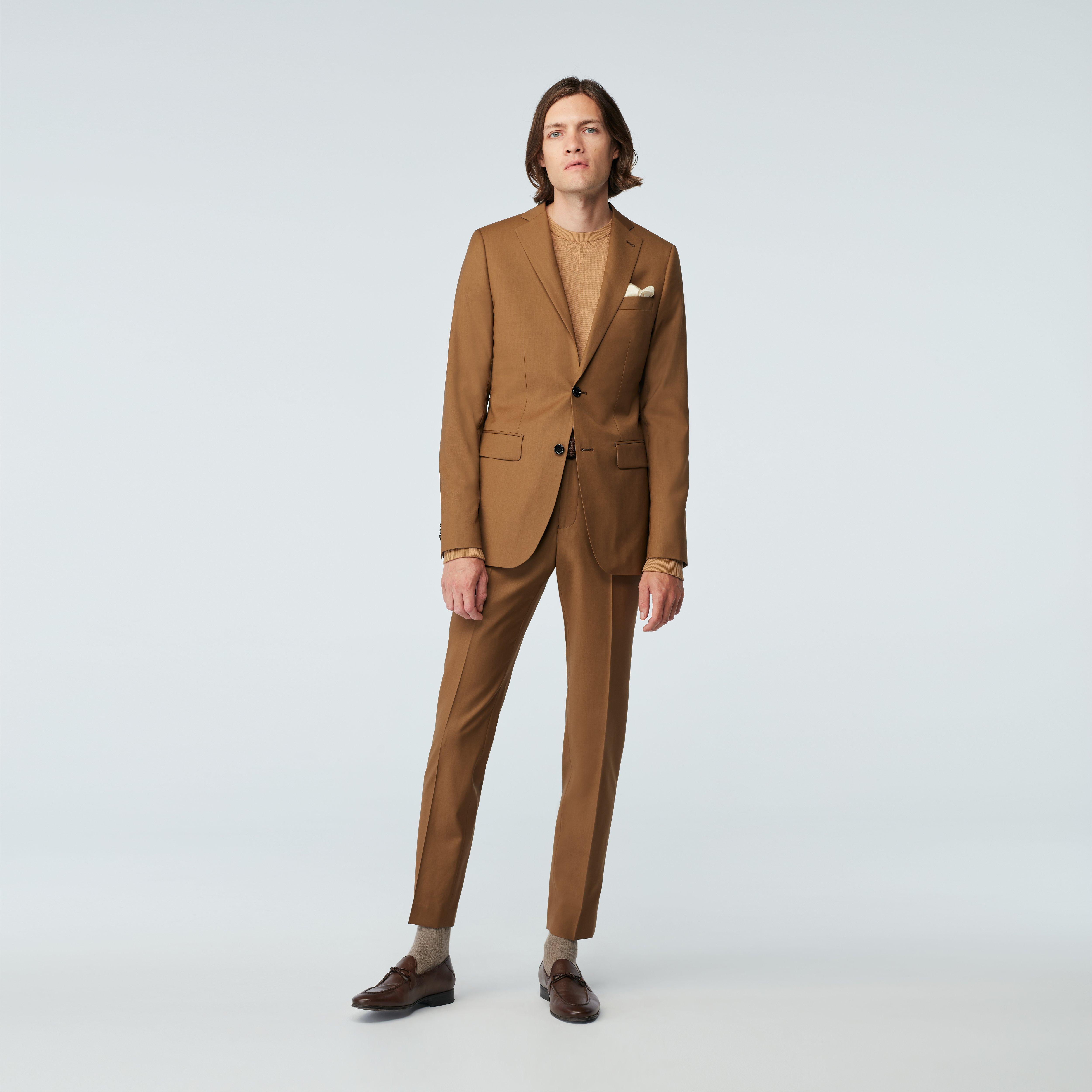 light brown dress coat Indochino Men's Custom Milano Blazer brown dress elegant Flowing F/W25 Editorial Color:3black/3grey and its full