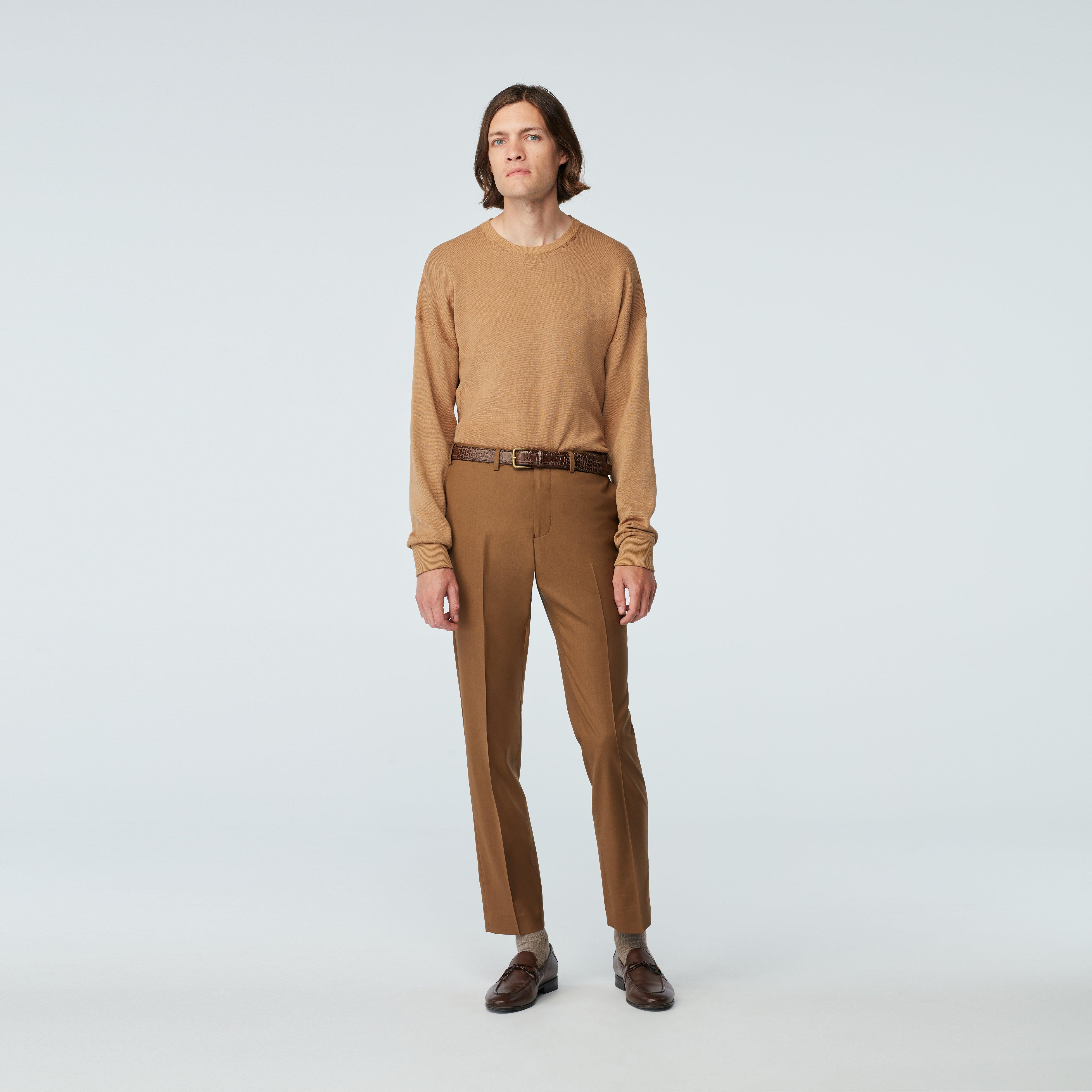 Indochino Men's Custom Milano Light Brown Pants