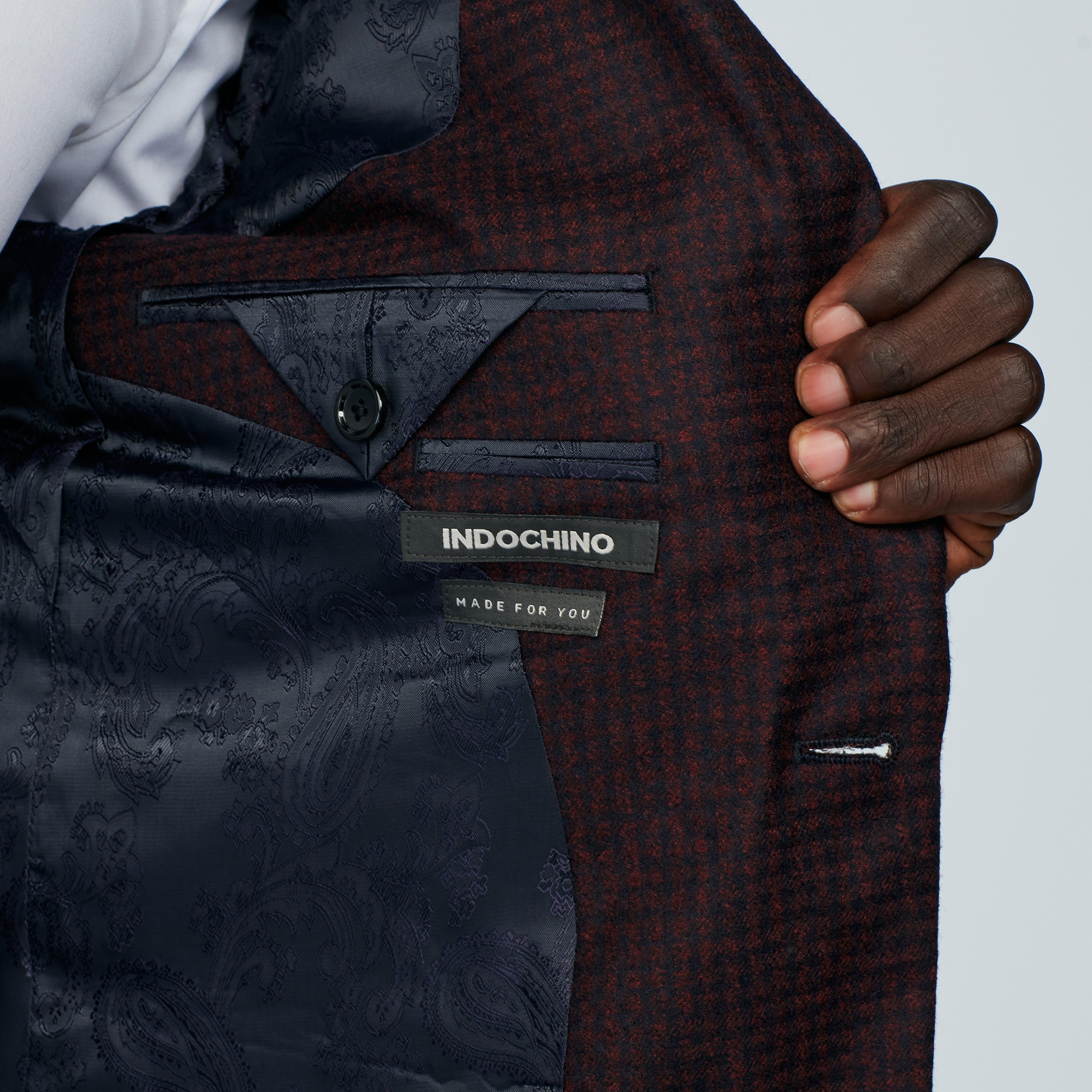 Product thumbnail 3 Burgundy blazer - Monterosso Checked Design from Italian Indochino Collection