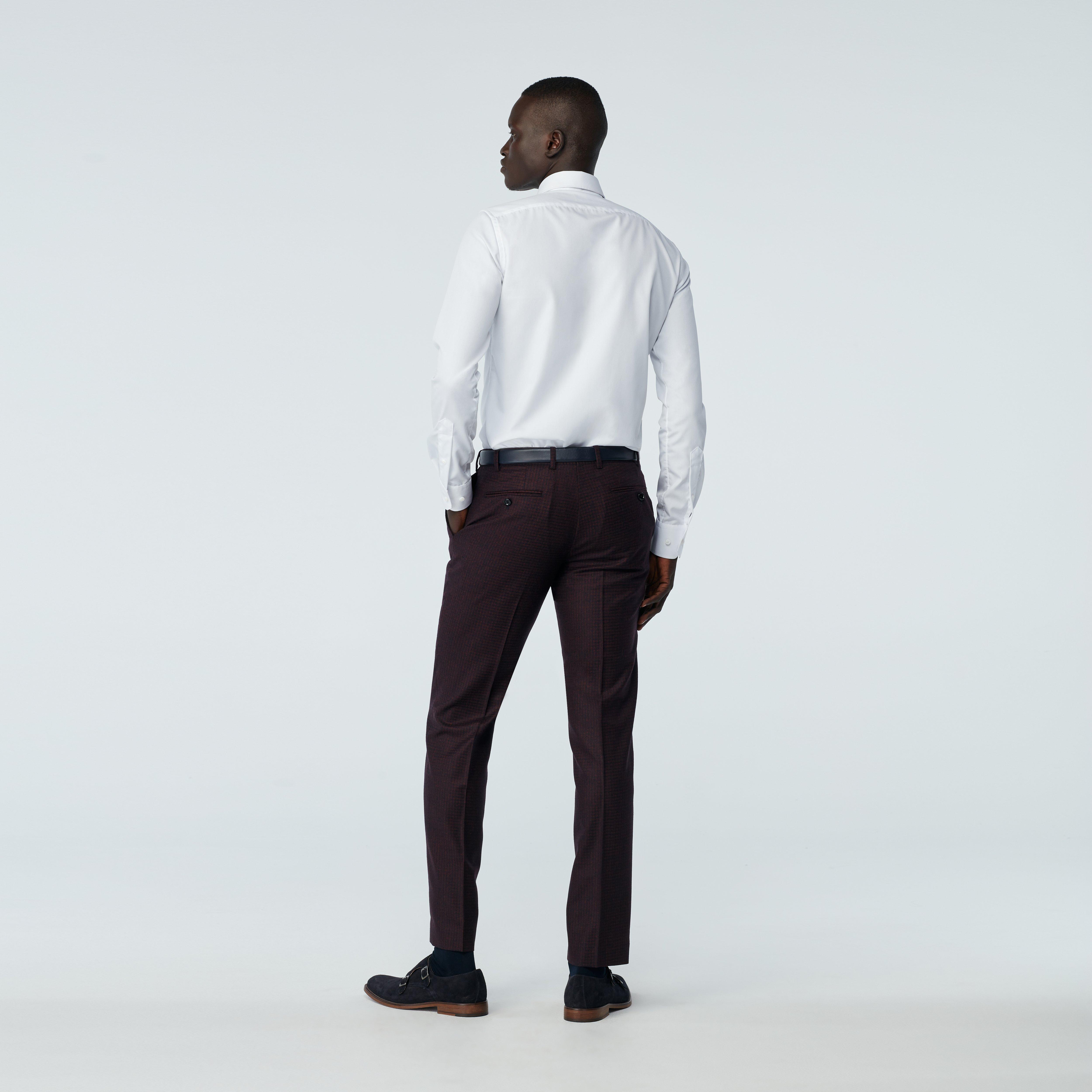 Product thumbnail 2 Burgundy pants - Monterosso Checked Design from Italian Indochino Collection