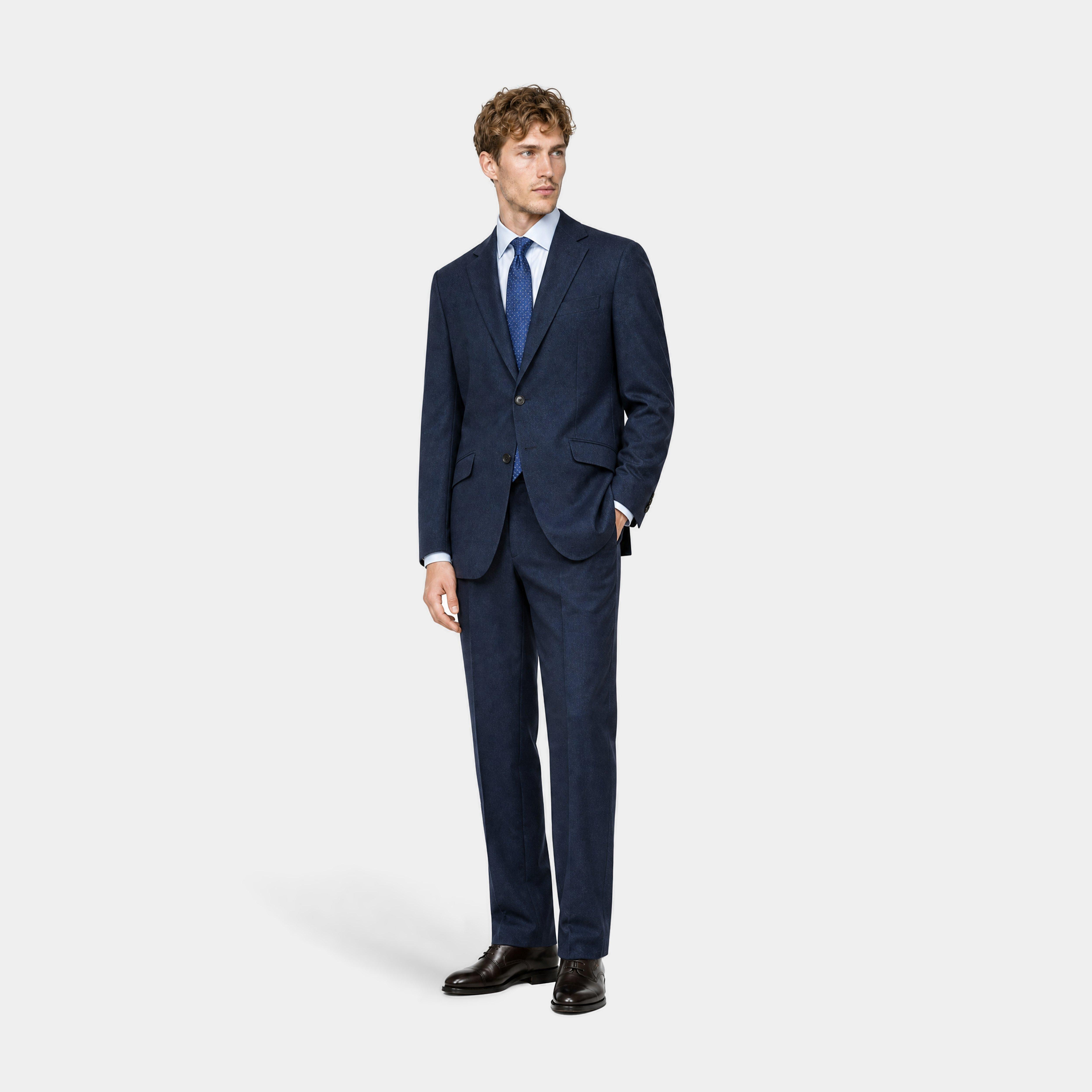 Grey Suit Royal Blue Shirt