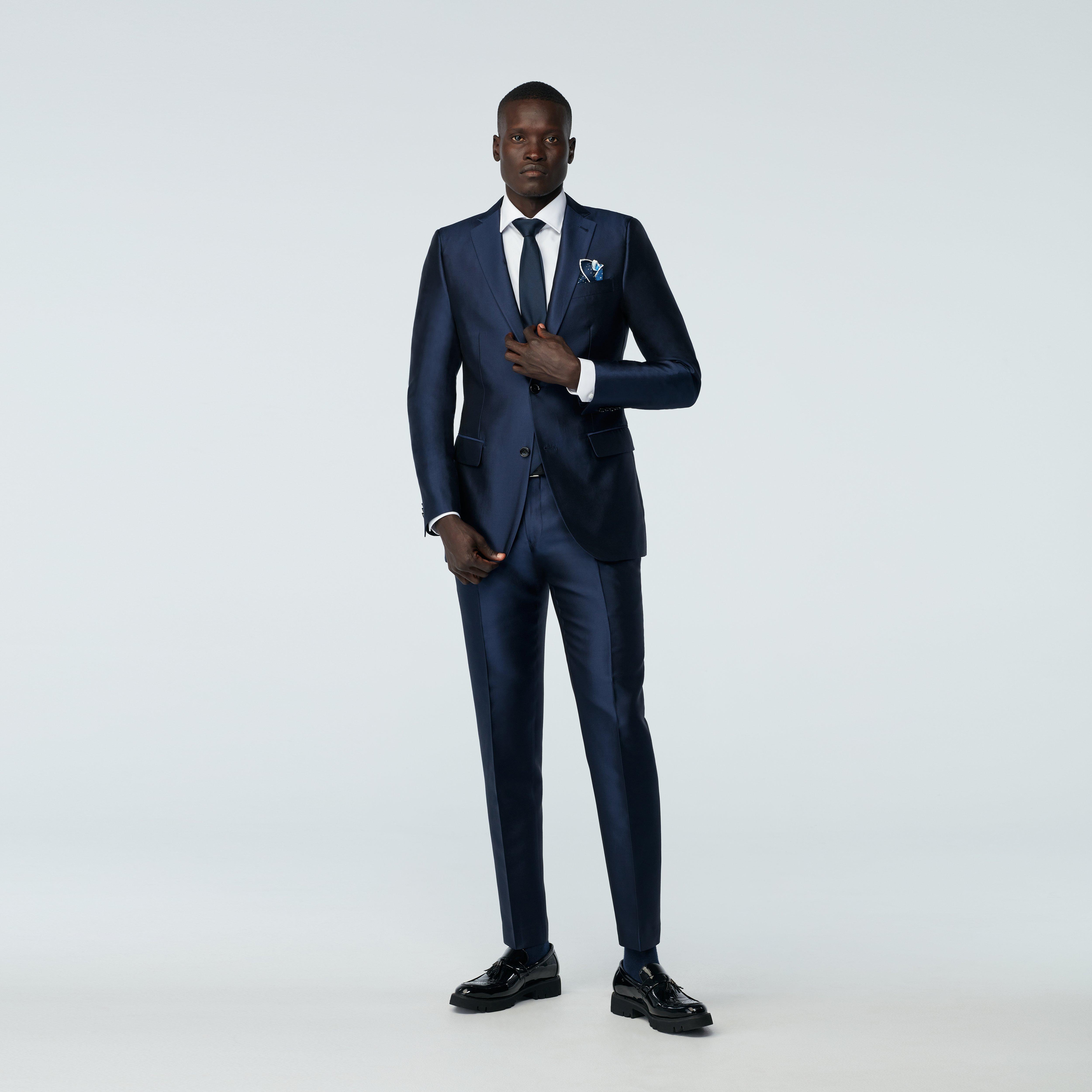 Custom Blazers Made For You - Hythe Silk Wool Navy Blazer