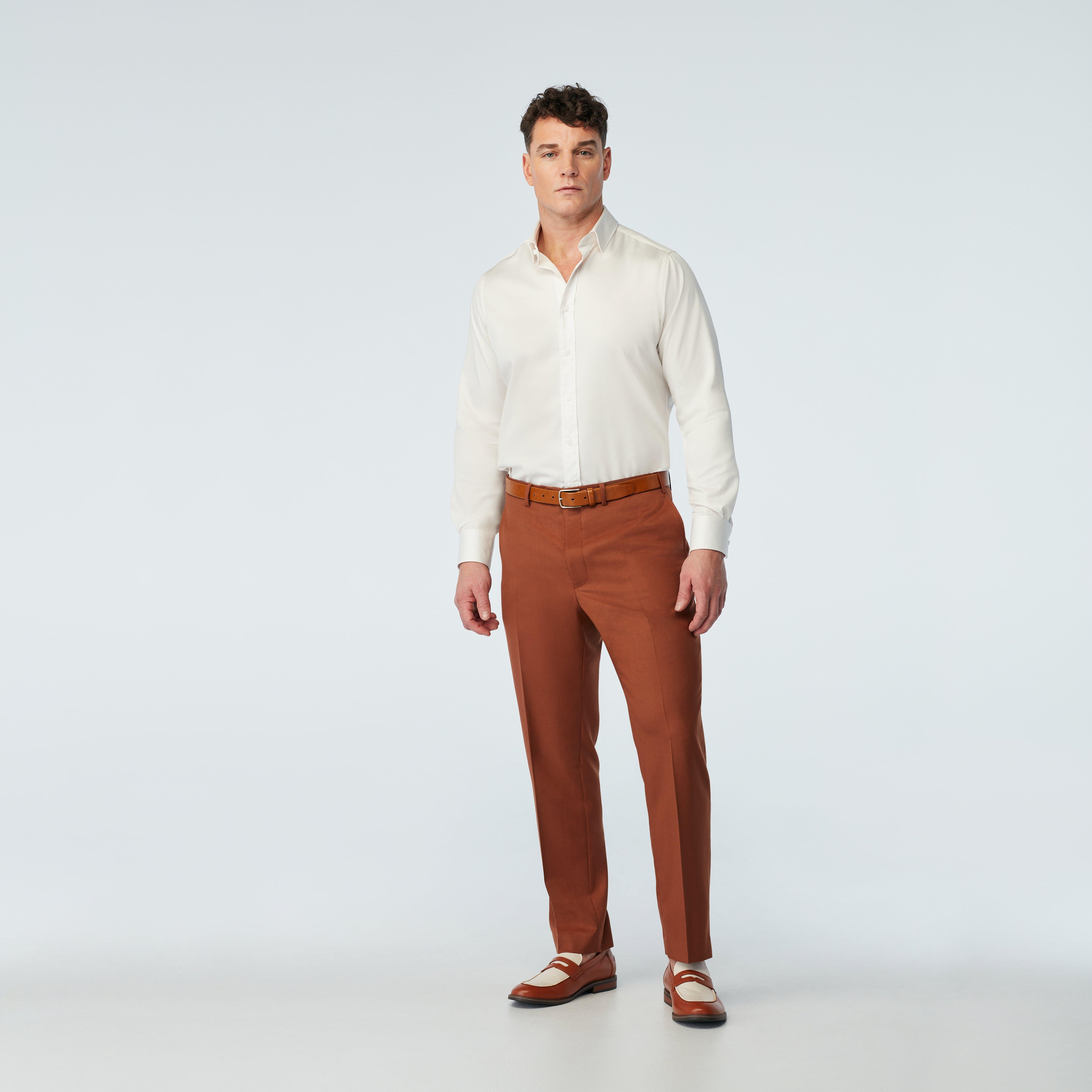 brown solid design harrogate pants