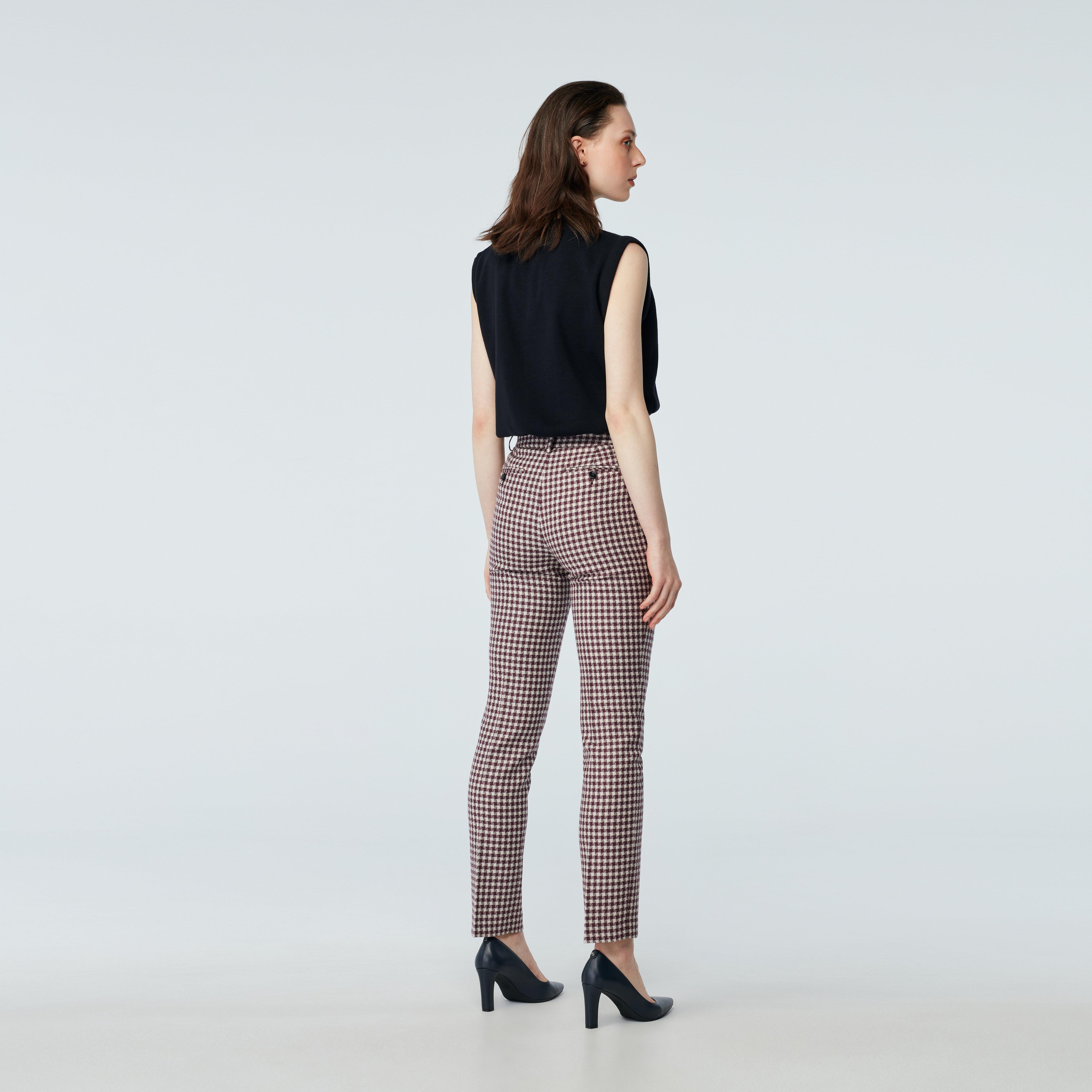 Product thumbnail 2 Burgundy pants women - Glaston Houndstooth Design from Premium Indochino Collection