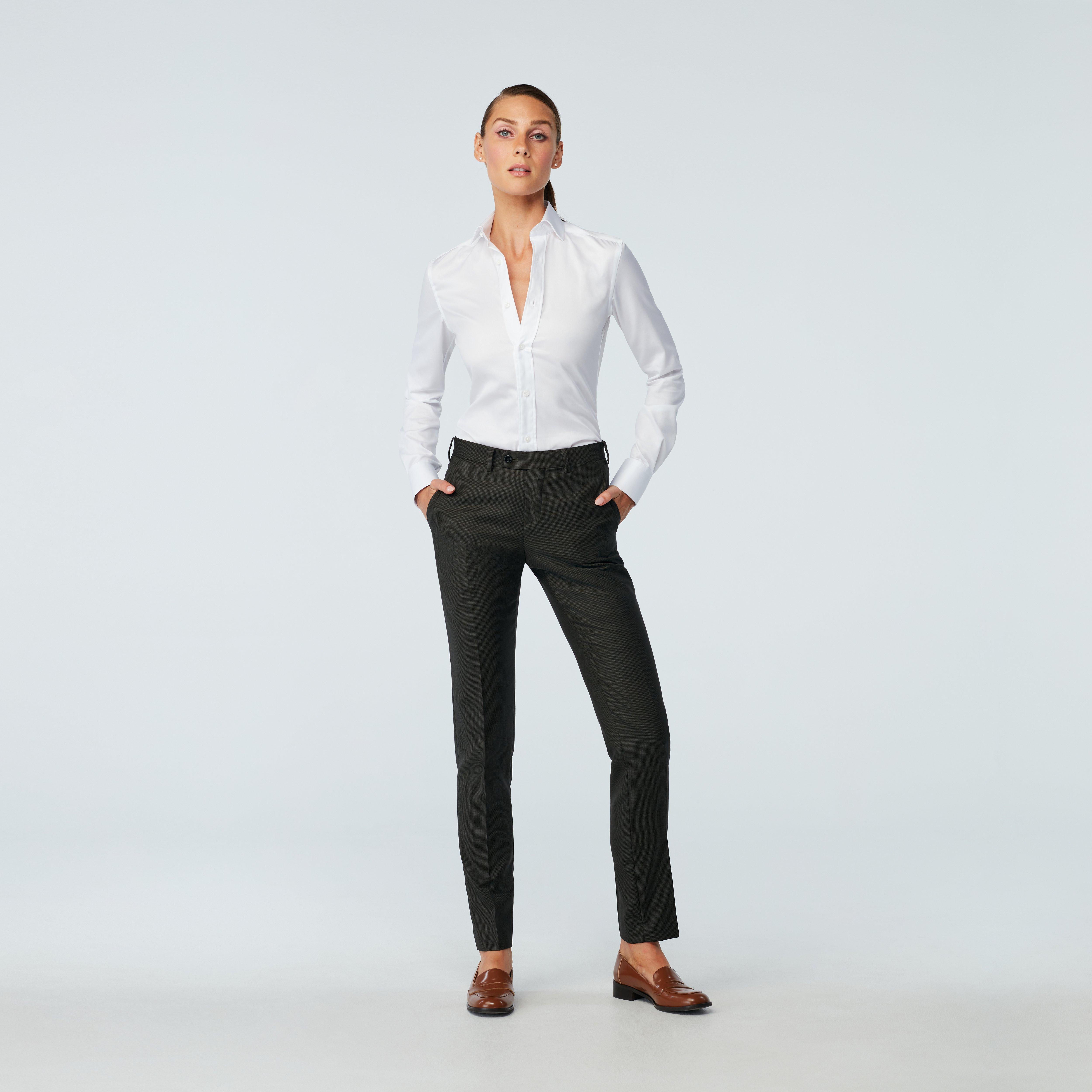 Olive pants women - Highbridge Solid Design from Luxury Indochino Collection