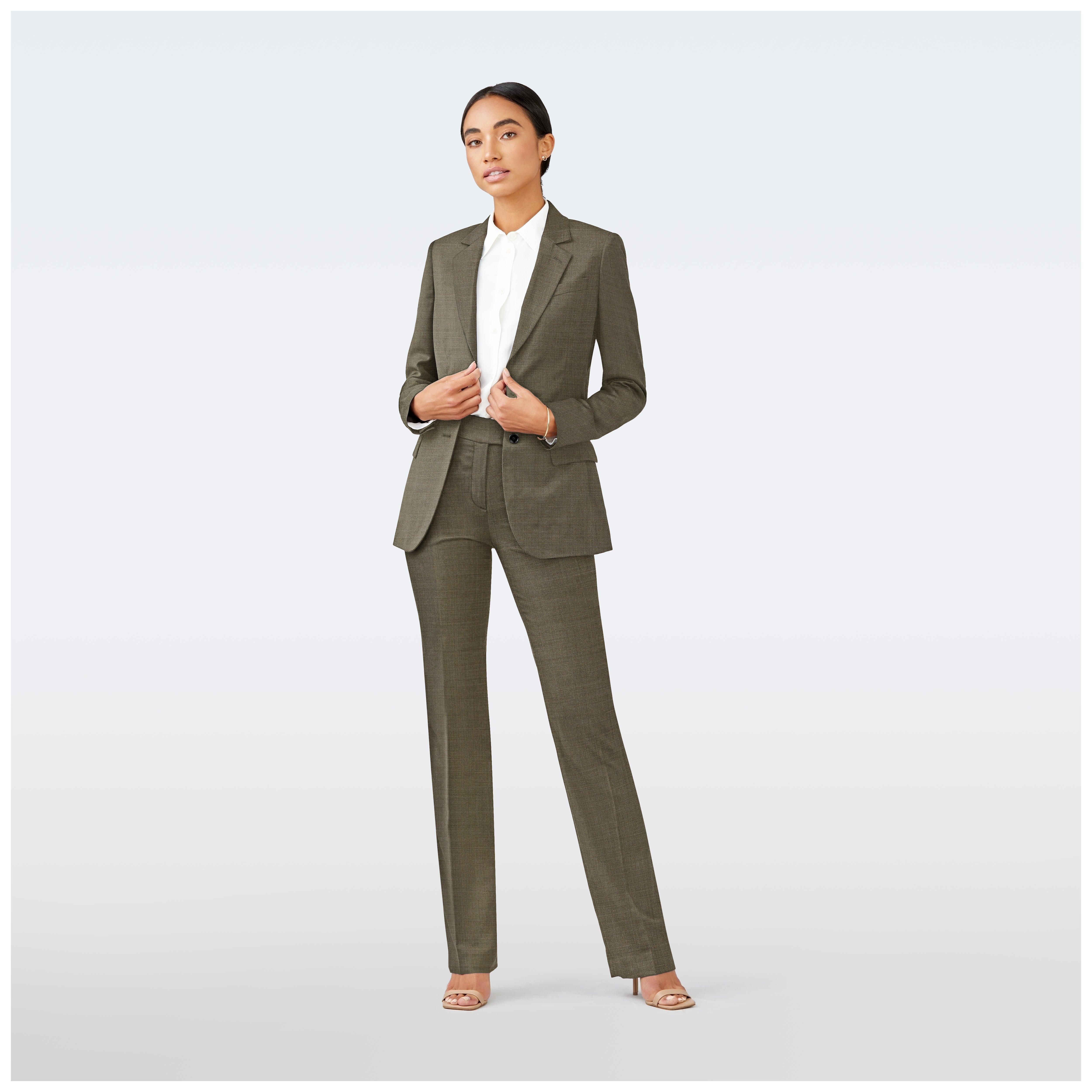 Olive suit women - Howell Solid Design from Luxury Indochino Collection