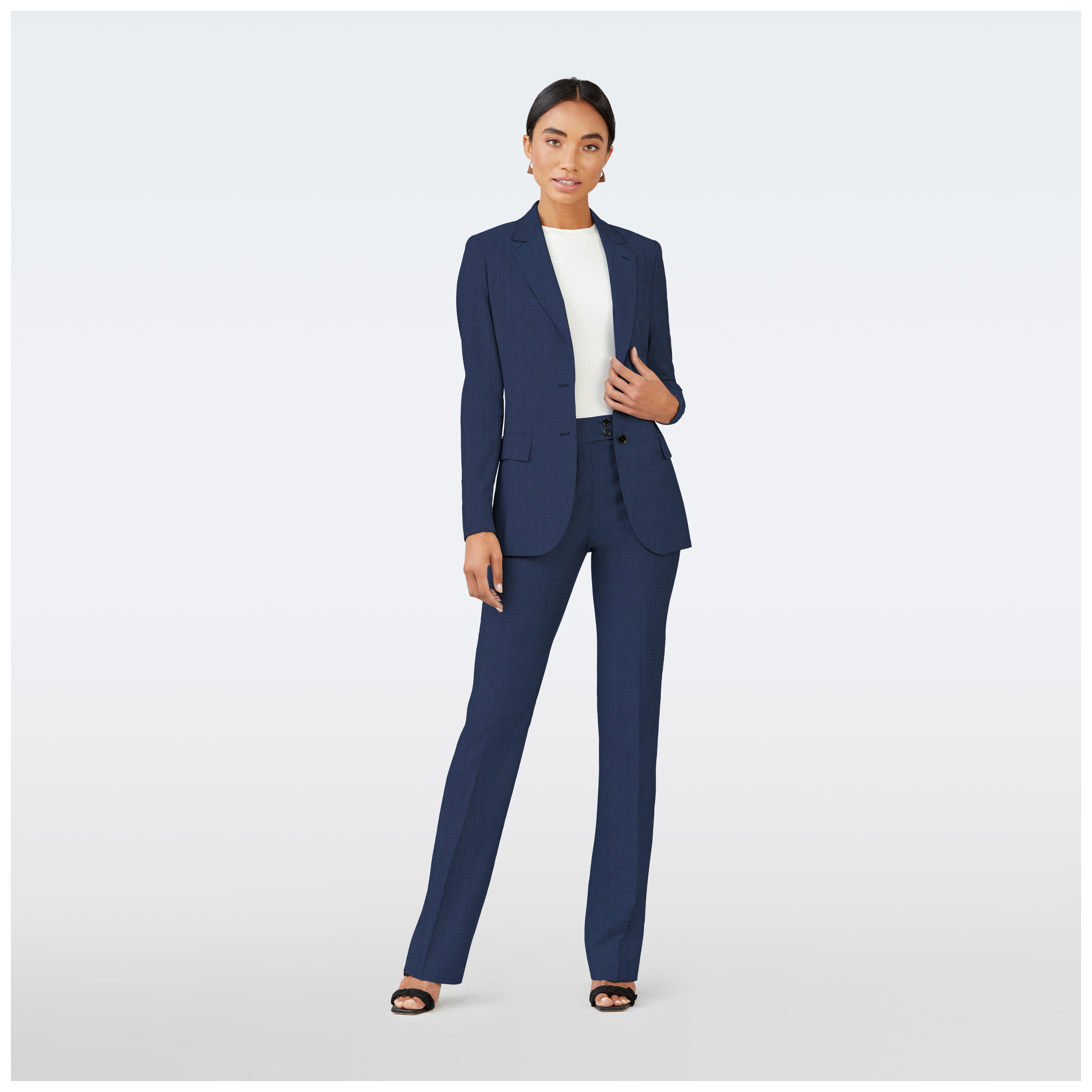 Custom Blazers Made For You Milano Dark Blue Blazer Women INDOCHINO